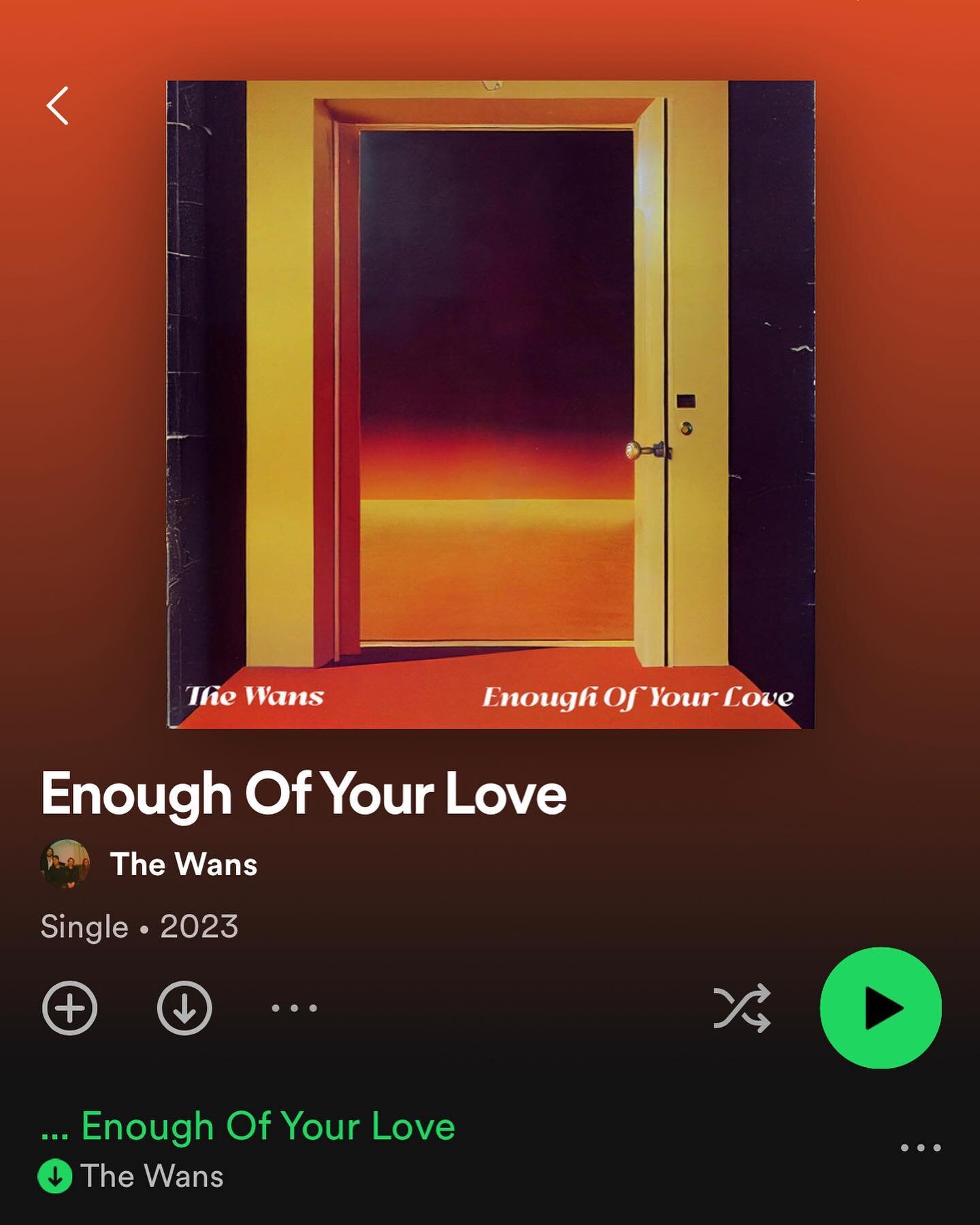 And it&rsquo;s out! Do us a favor and head over to @spotify and add &ldquo;Enough Of Your Love&rdquo; to your playlist. It all helps. We hope you enjoy this song as much as we do. Link in the bio. #thewans