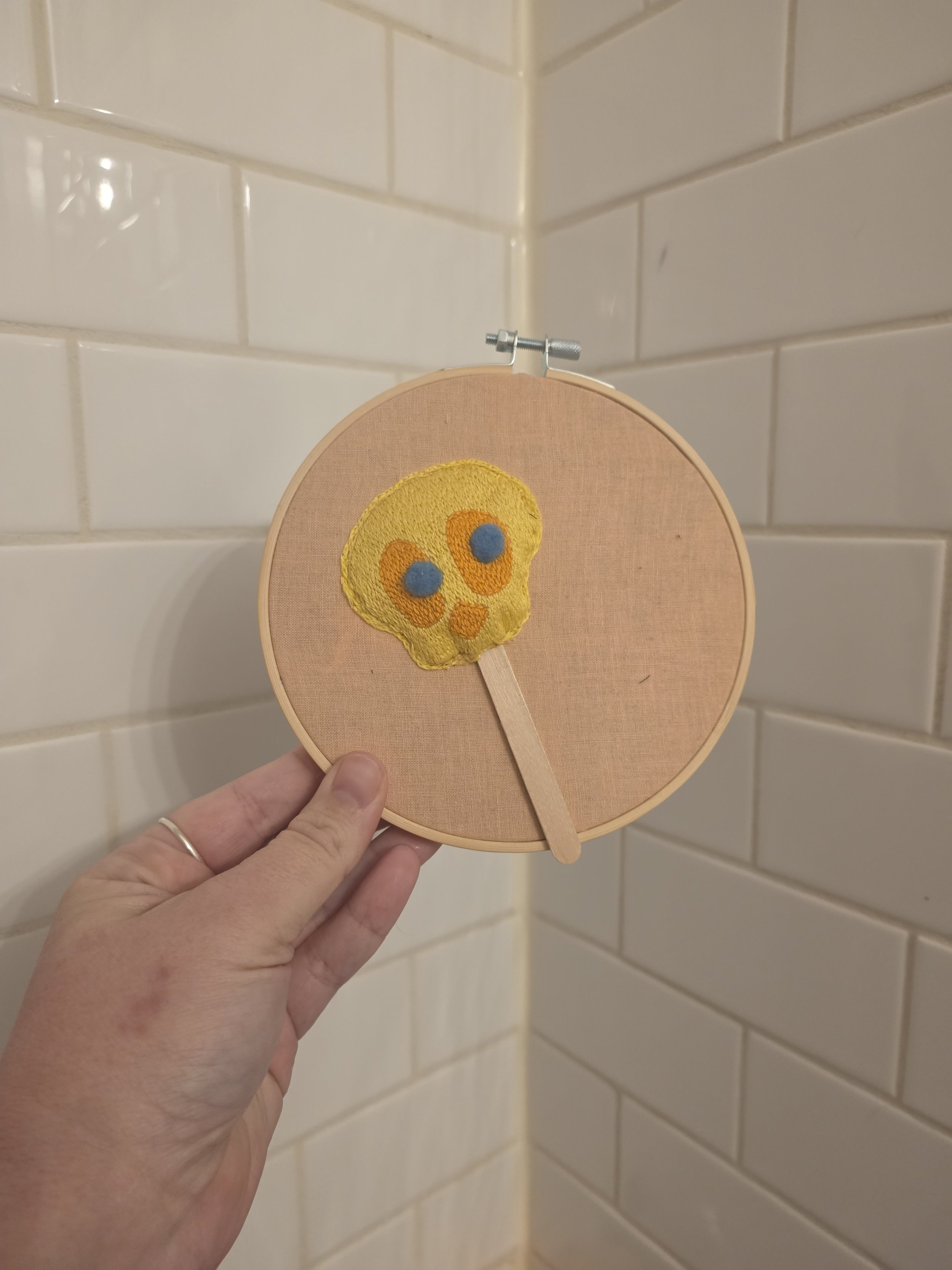 90s tweety bird popsicle - hand embroidered hoop art