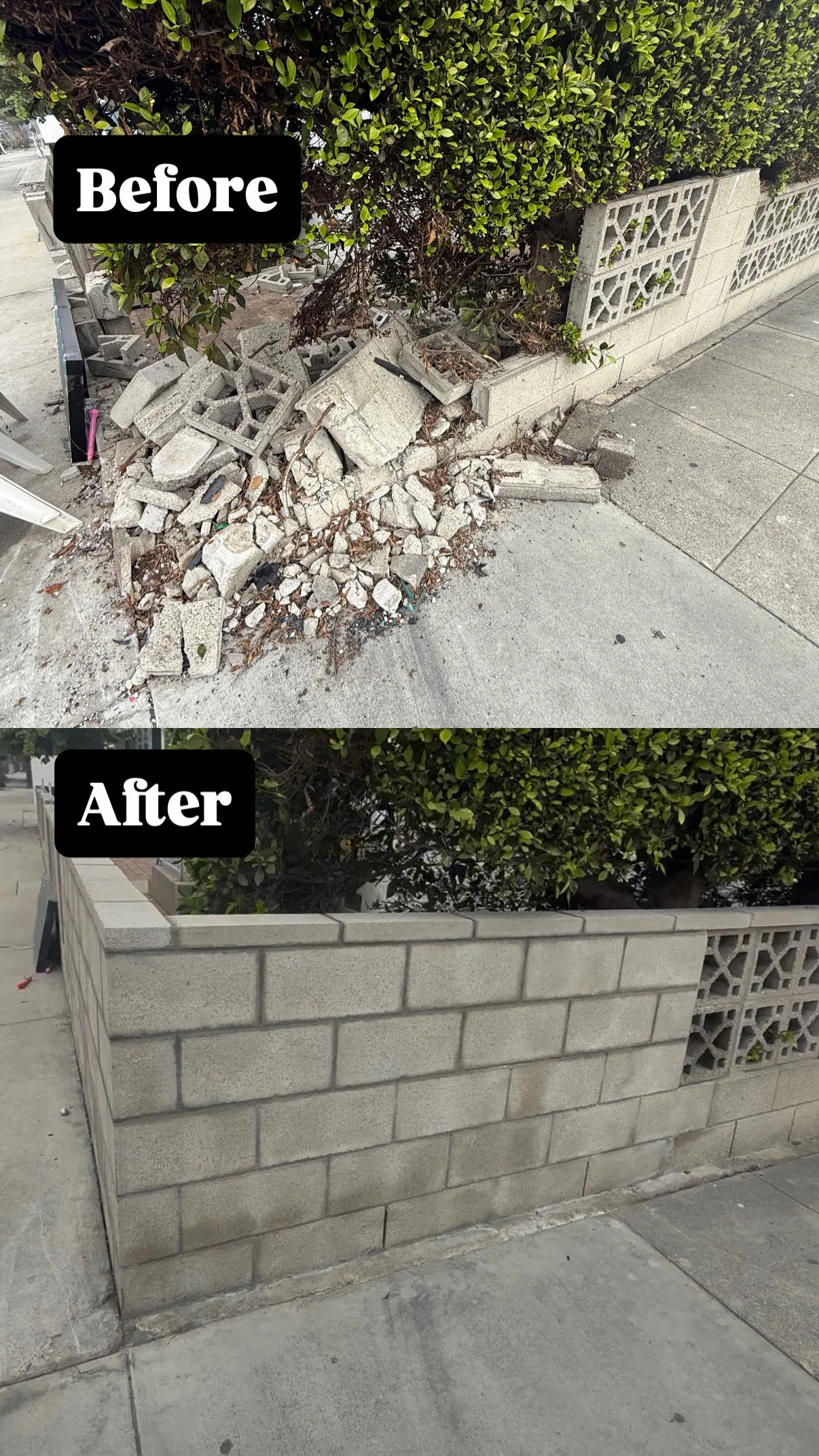 Block Wall repair redondo beach