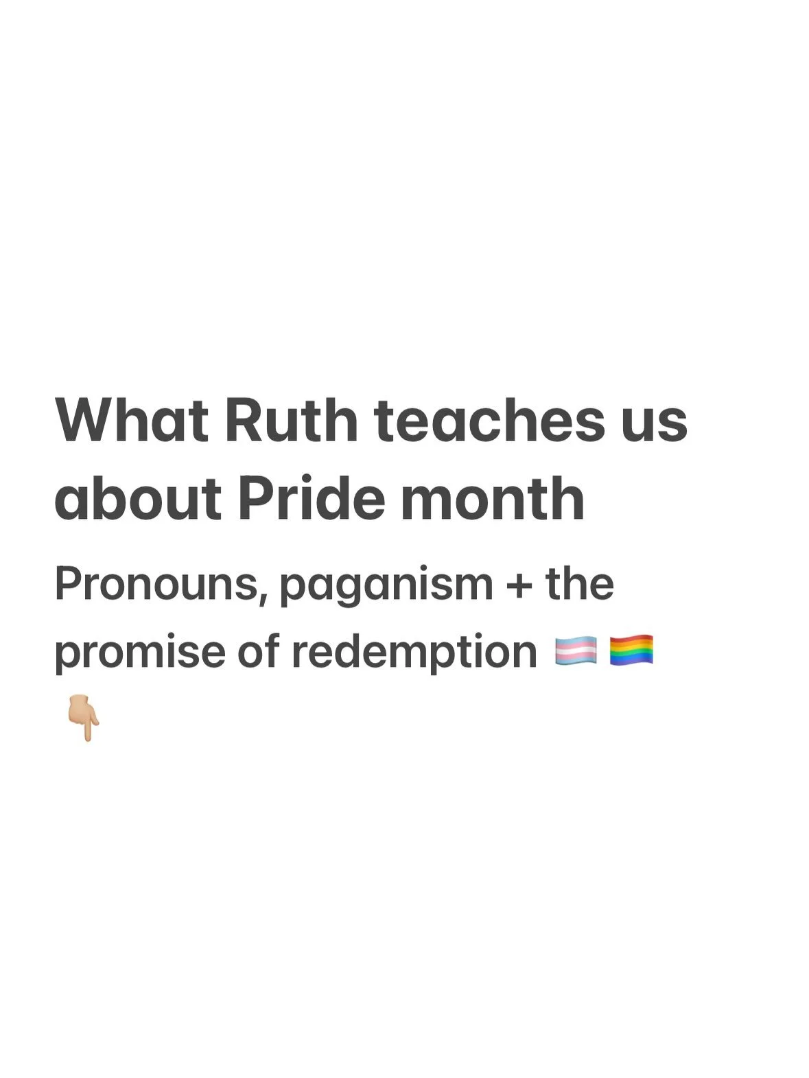 Our assignment isn&rsquo;t to help Naomi become Mara. It&rsquo;s to help Naomi become Naomi again👇🏳️&zwj;🌈🏳️&zwj;⚧️ 📣 

Isaiah 60:4 &ldquo;Lift up your eyes and look about you: All assemble and come to you; your sons come from afar, and your dau