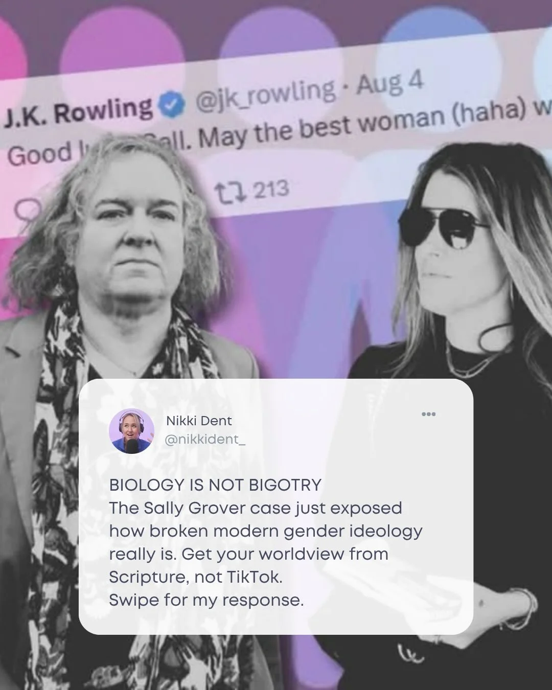 📣📣 BIOLOGY IS NOT BIGOTRY 📣📣

&ldquo;Men can never ever be women, and if we can&rsquo;t say that, we don&rsquo;t live in a free society&rdquo; ~ @sall_grover