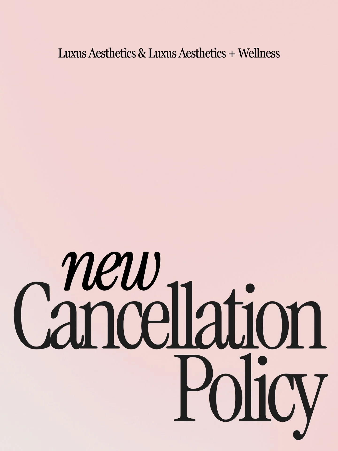 🚫 Important Cancellation Policy Information 🚫

Dear Luxus Clients,

We strive to provide premium services for our clients and truly care about each of you. We understand that things come up in our busy schedules, but our time is also valuable.

Fro