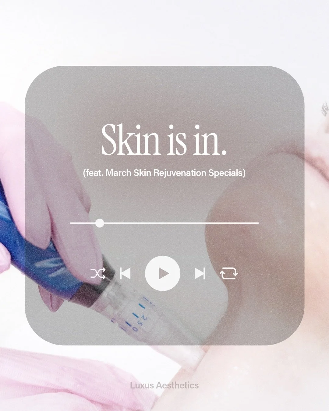 ✨ Skin is so in ✨ Press play on glowing skin this March at Luxus Aesthetics with our Skin Rejuvenation Specials 💎🔆

🌟 Buy 3, Get 1 FREE on:
&bull; Microneedling
&bull; PRP Microneedling
&bull; VI Peel Chemical Peels
&bull; IPL (Intense Pulsed Ligh