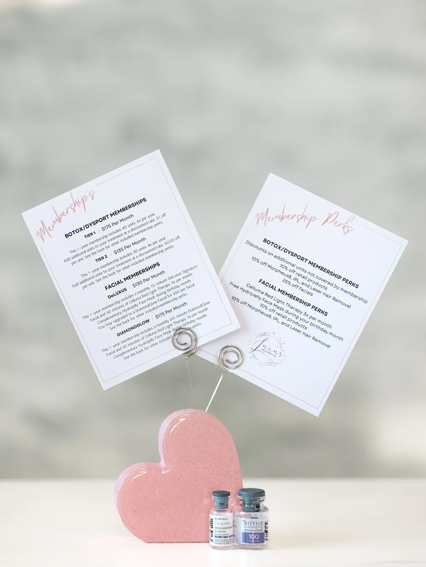 Same Monthly Payments &mdash; Just More Perks ✨👏🏼 Check out our Memberships at Luxus Aesthetics! 💉🧖🏼&zwj;♀️

Swipe &mdash;> to see Botox/Dysport and Facial Membership menus up close! 🔎

If you have any questions regarding any of our membersh