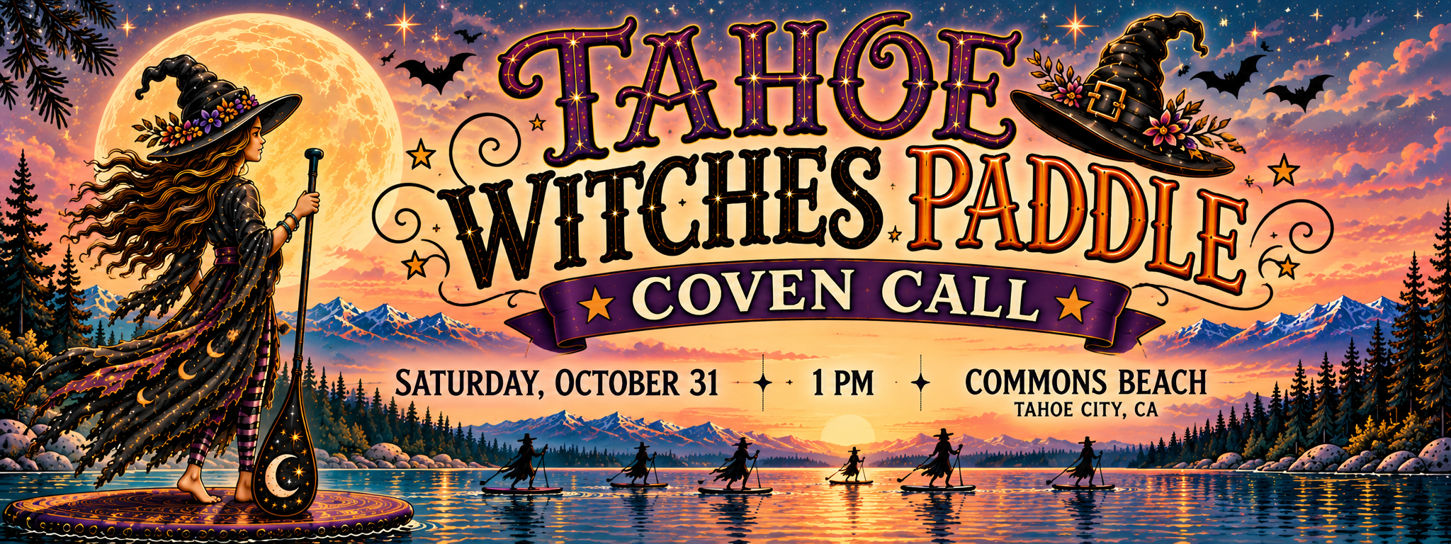 Tahoe Witches Paddle by Wild Soul Events.  Oct 31st at Commons Beach at 1 PM.