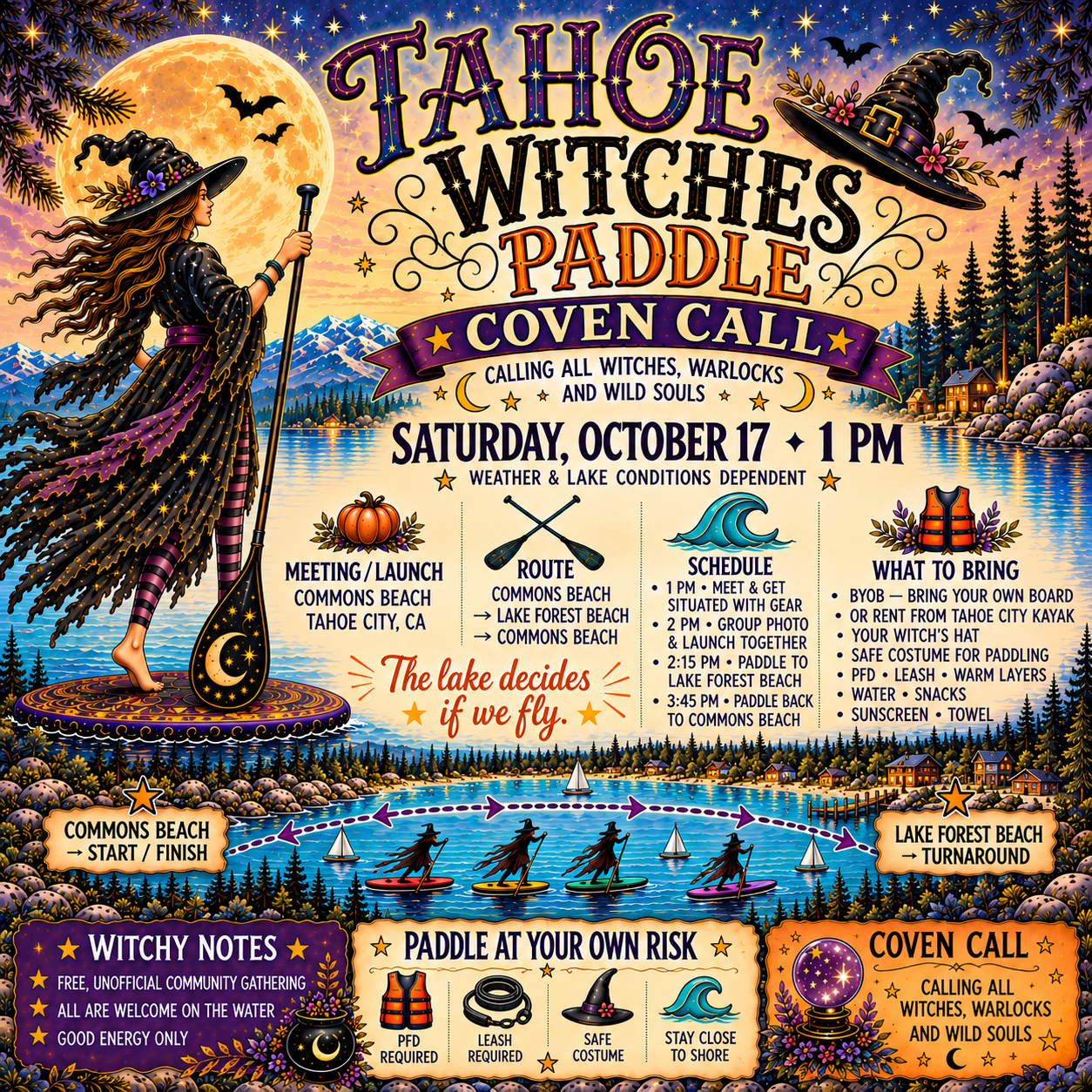 Tahoe Witches Paddle