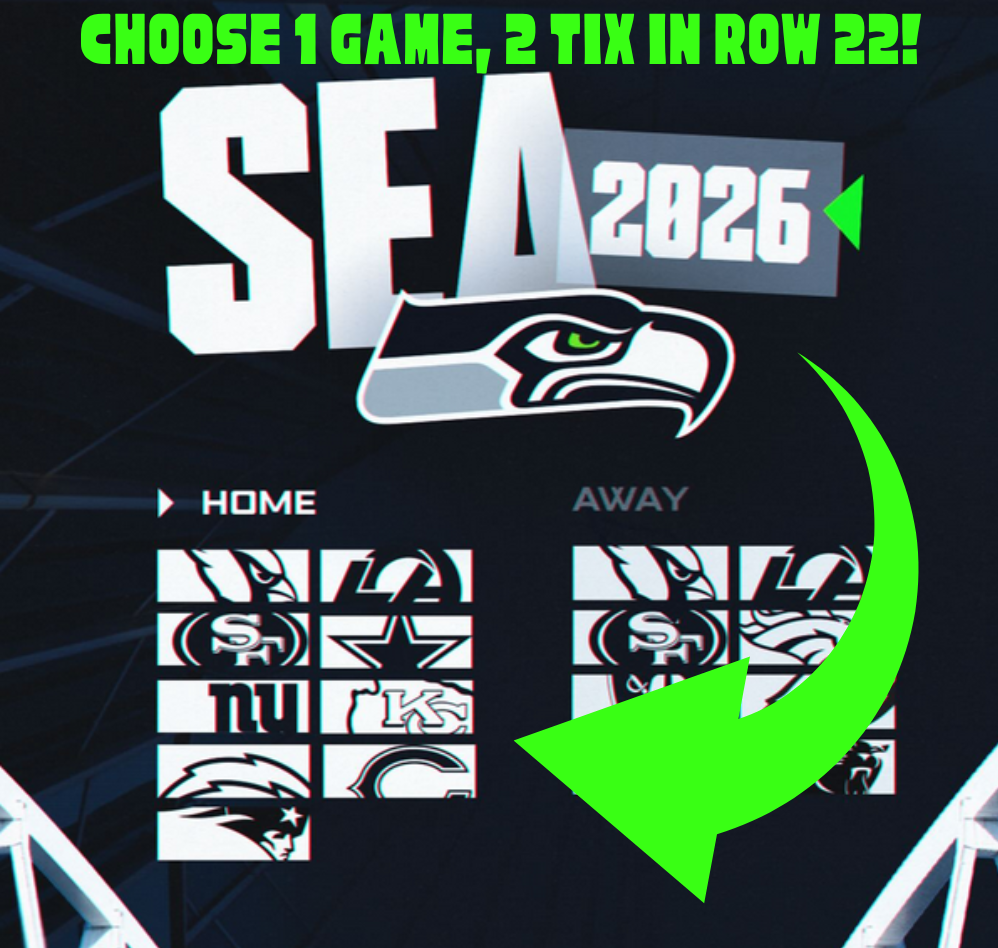 Best Seat in the Stadium - Pair of Charter Seahawks Seats to Your Pick of Game