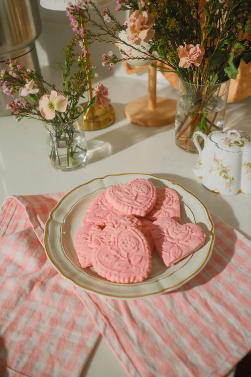 Pink Rococo Embossed Cookies for Valentine’s Day — Pretty Cozy Days
