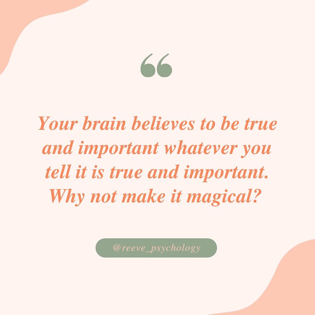 Food for thought 🧠 💭 

Did you know that your brain believes to be true and important whatever you tell it to be true and important 😳 and that it will only EVER search for evidence (consciously and subconsciously) to support those things 😱

Your 