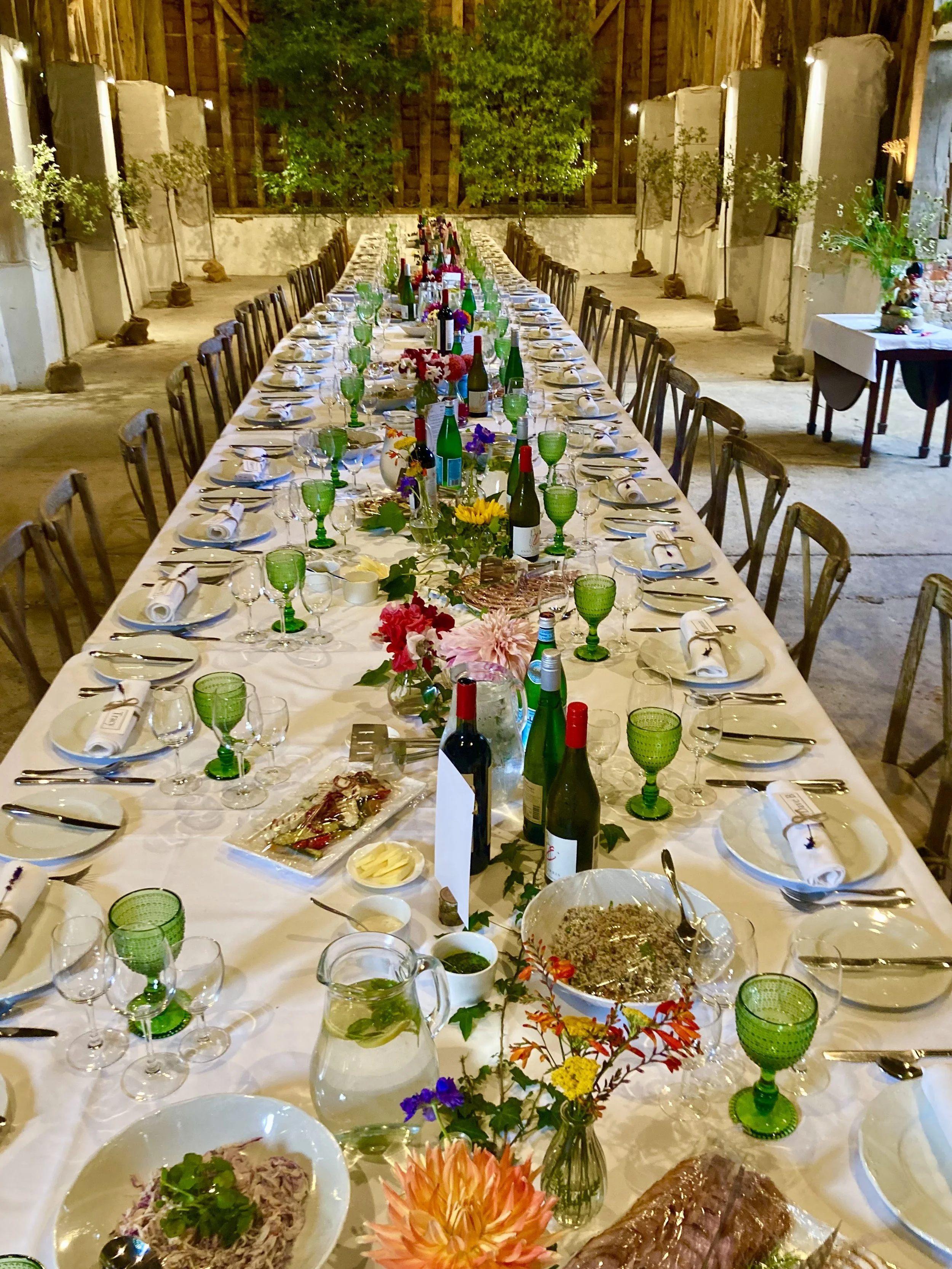Table all ready for a wonderful relaxed wedding breakfast.