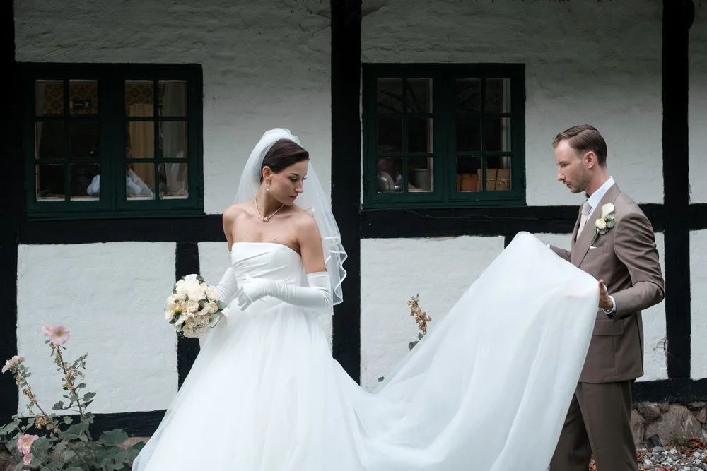 Bride and groom during their wedding day