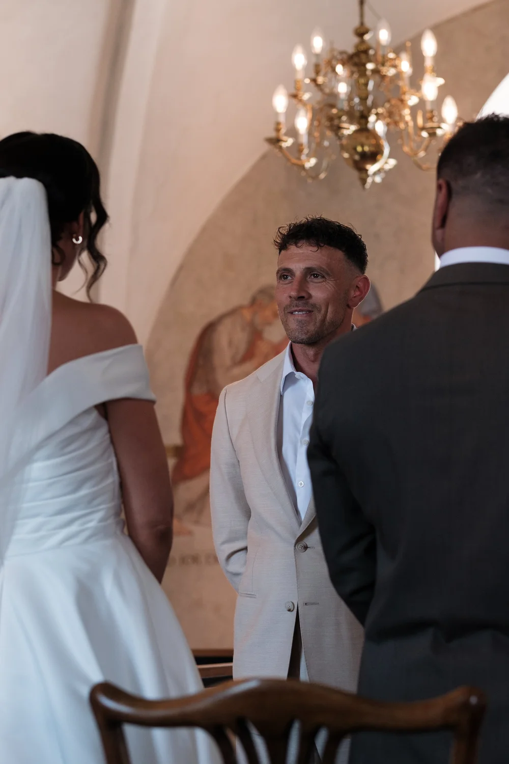 Peter and Pernille during their church ceremony
