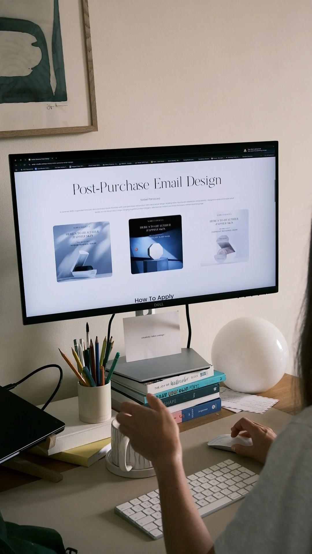 Post-purchase email campaign design for a skincare brand by EmBr Studio.