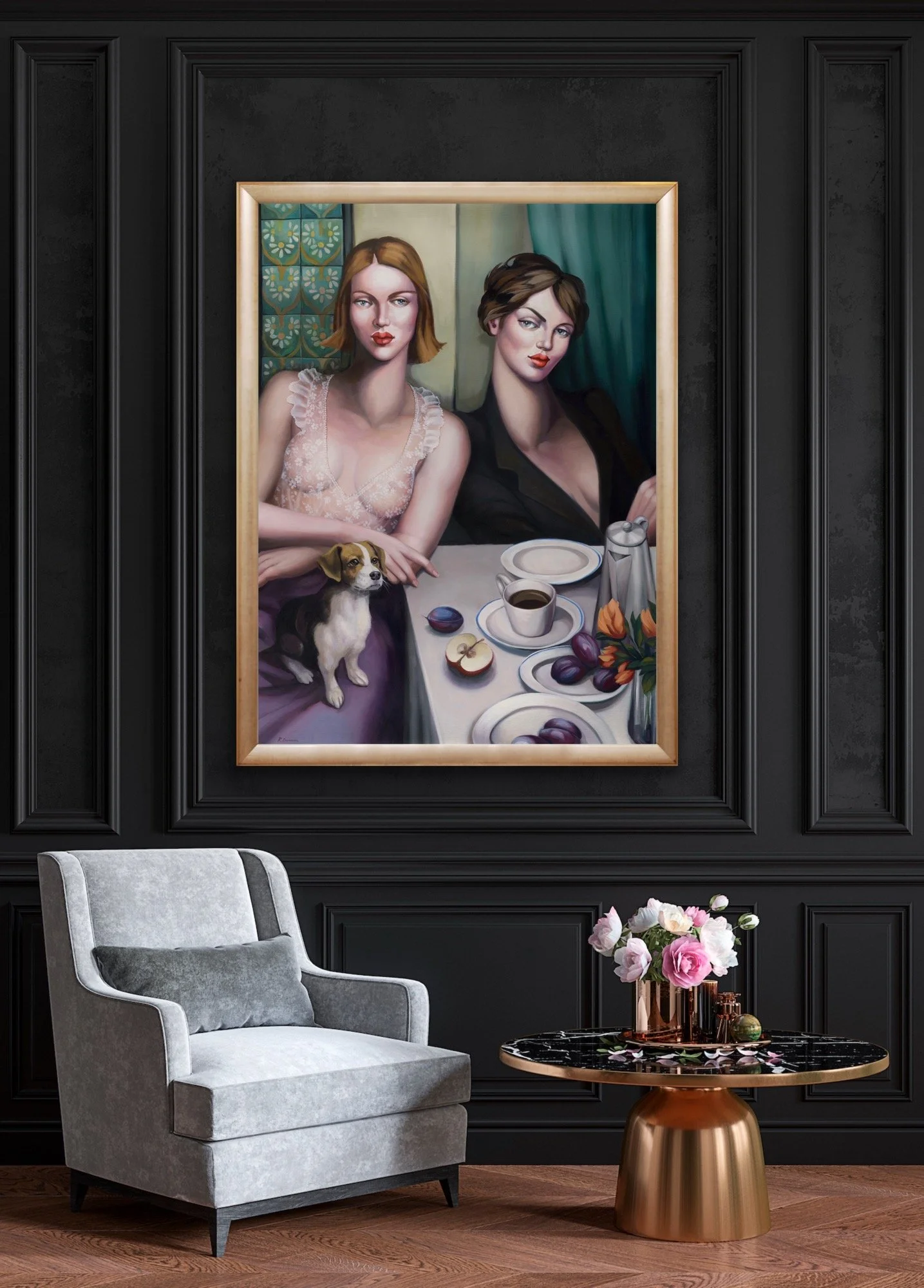 Breakfast with Plums
122cm x 92cm 
Oil on Linen
£5850