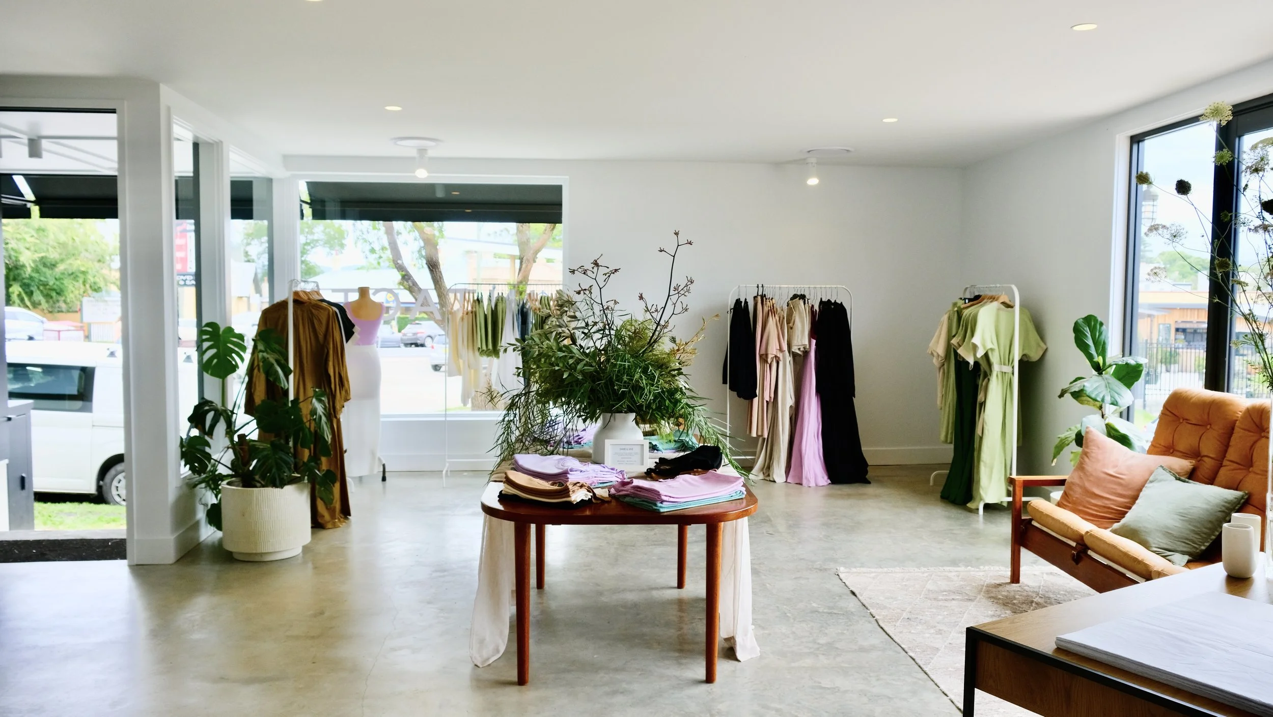 view of pop-up fashion store.