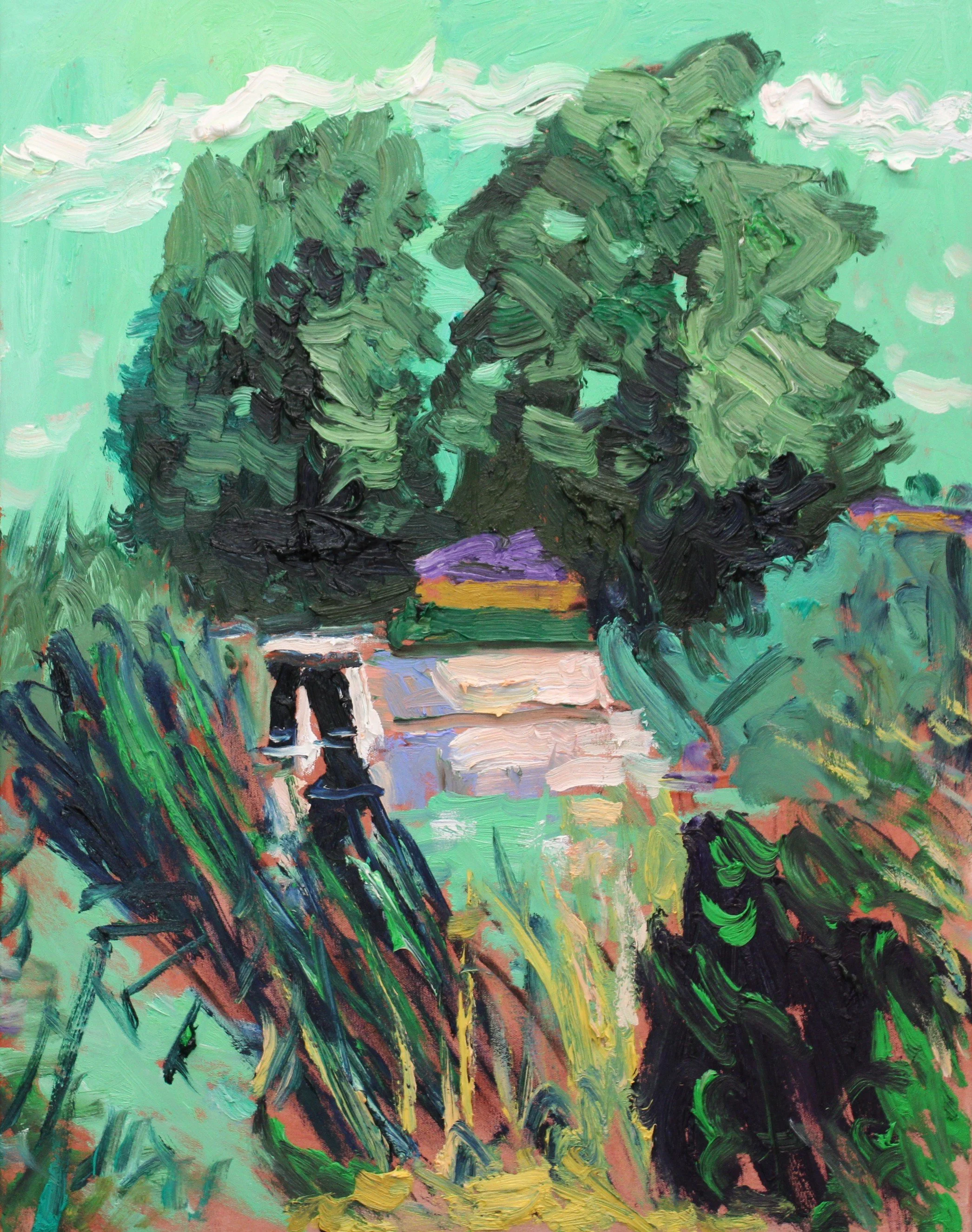 "Lerchensang", Öl auf Leinwand, 90 x 70 cm, August 2026 (W-1064)