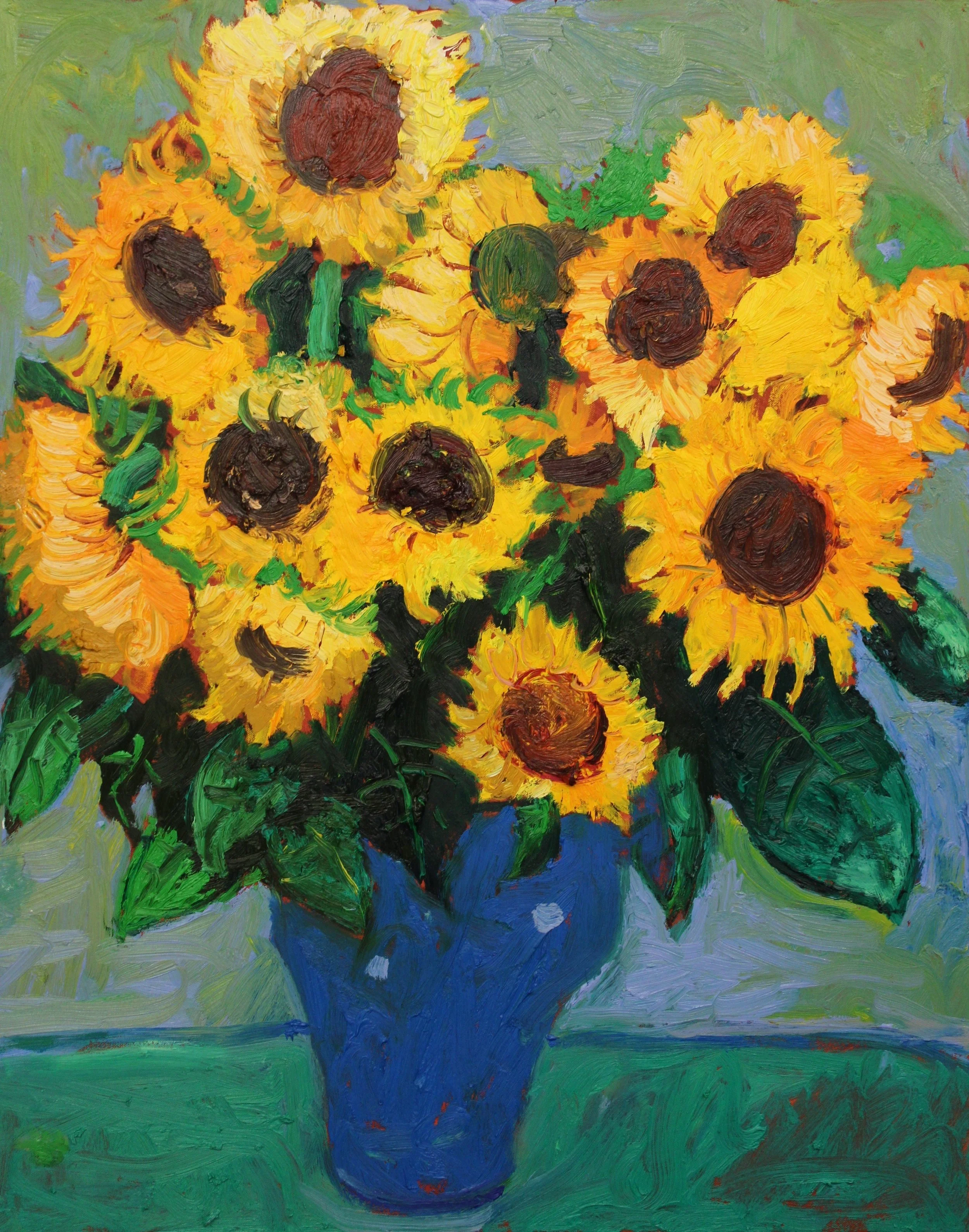 "Königs-Sonnenblumen", Öl auf Leinwand, 100 x 80 cm, August 2026 (B-1063)