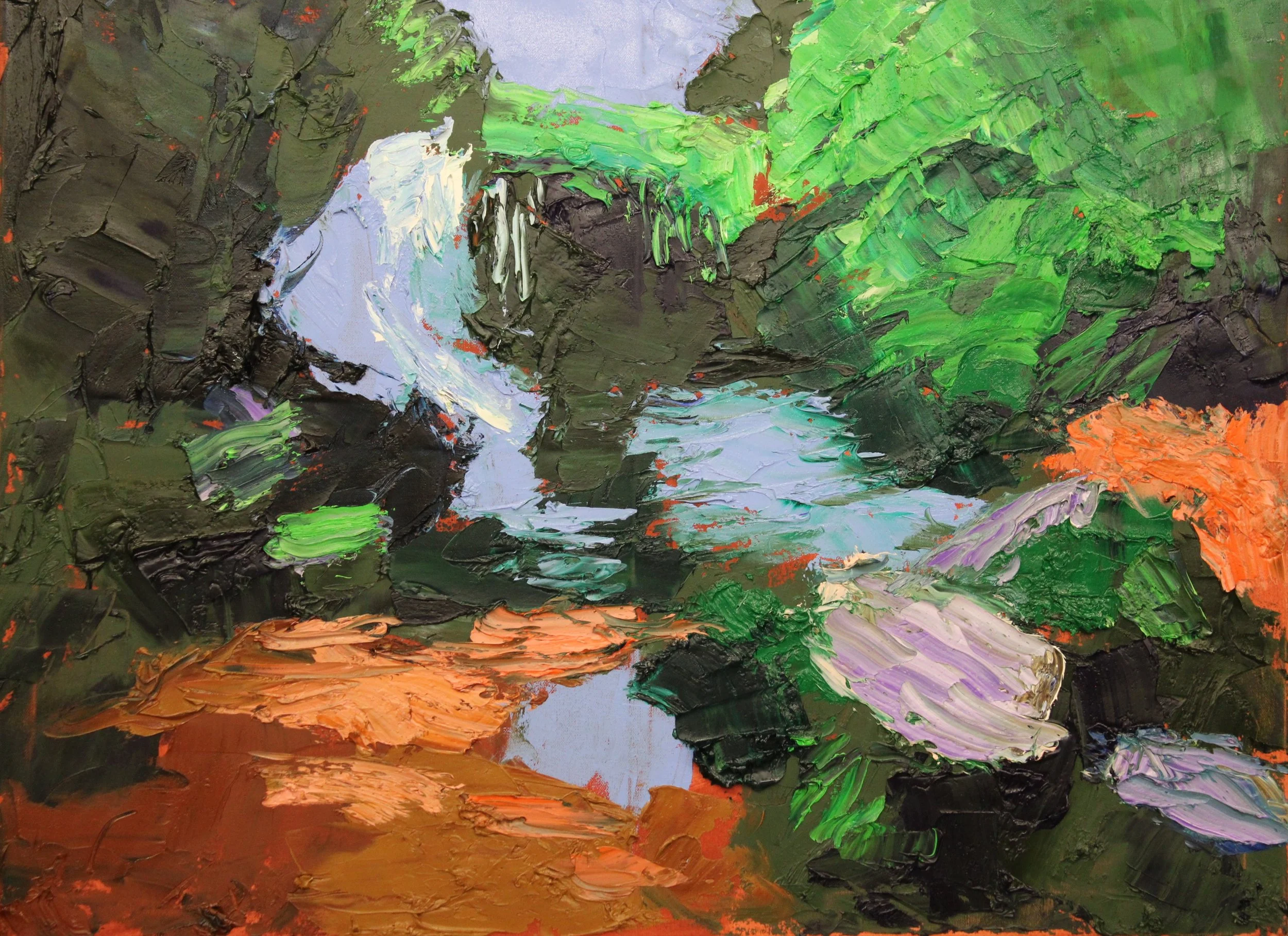 "Waldesidylle", Öl auf Leinwand, 70 x 90 cm, August 2026 (L-1073)
