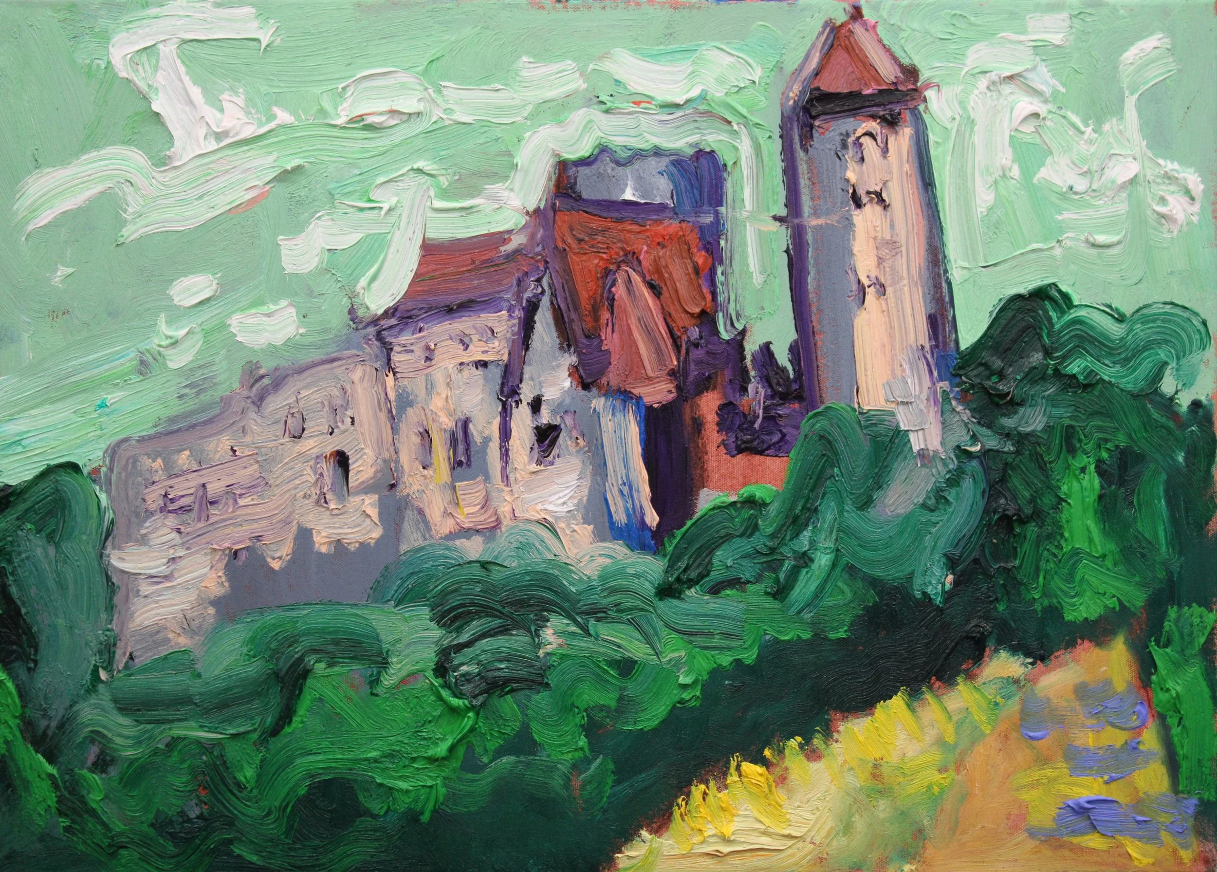"Burg Hardegg, Niederösterreich", Öl auf Leinwand, 50 x 70 cm, Juli 2026 (W-1048)