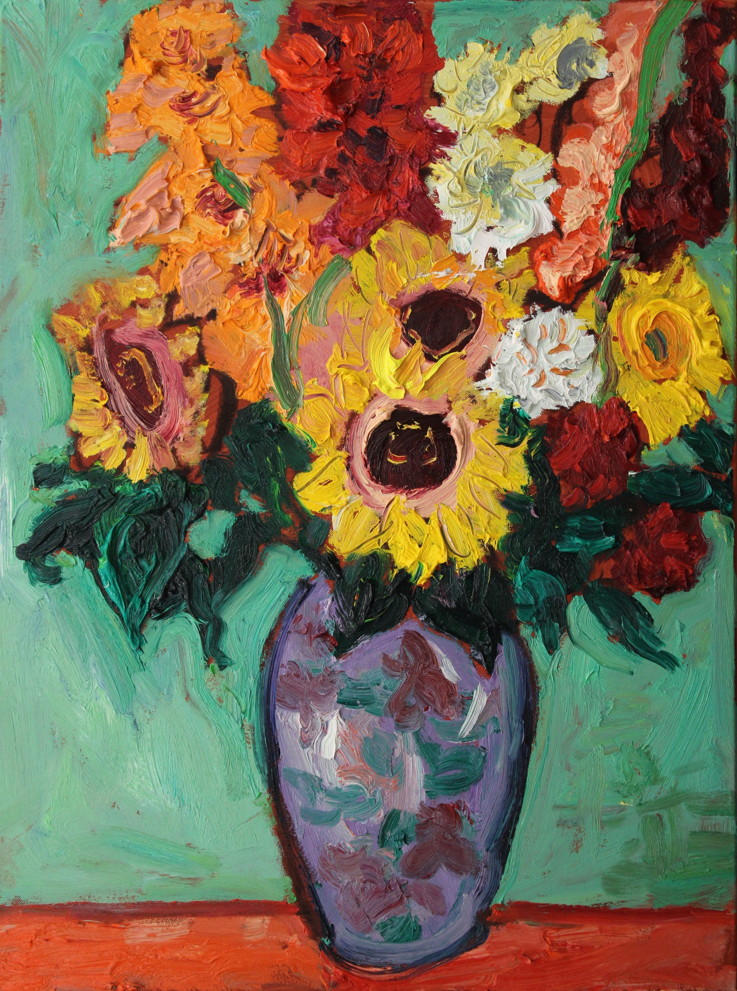"Sommerblüten-Potpourri", Öl auf Leinwand, 80 x 60 cm, Juli 2026 (B-1055)