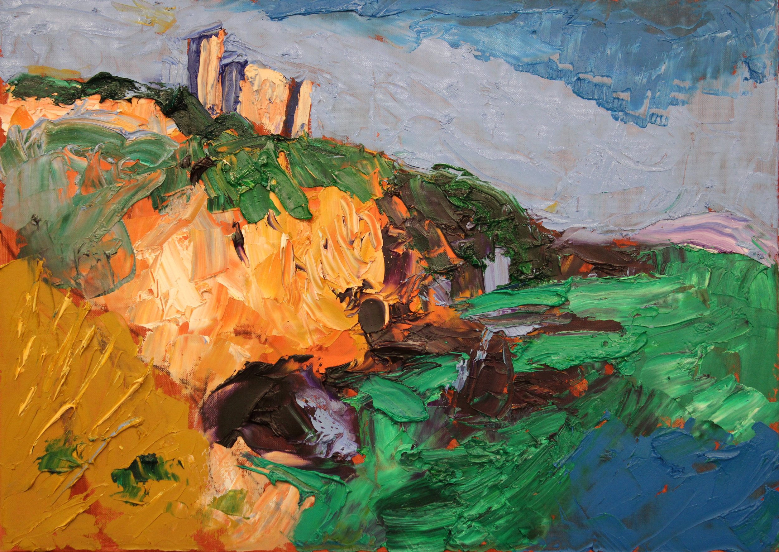 "Talamone, Toskana (Morgenstimmung)", Öl auf Leinwand, 50 x 70 cm, August 2026 (IF-1077)