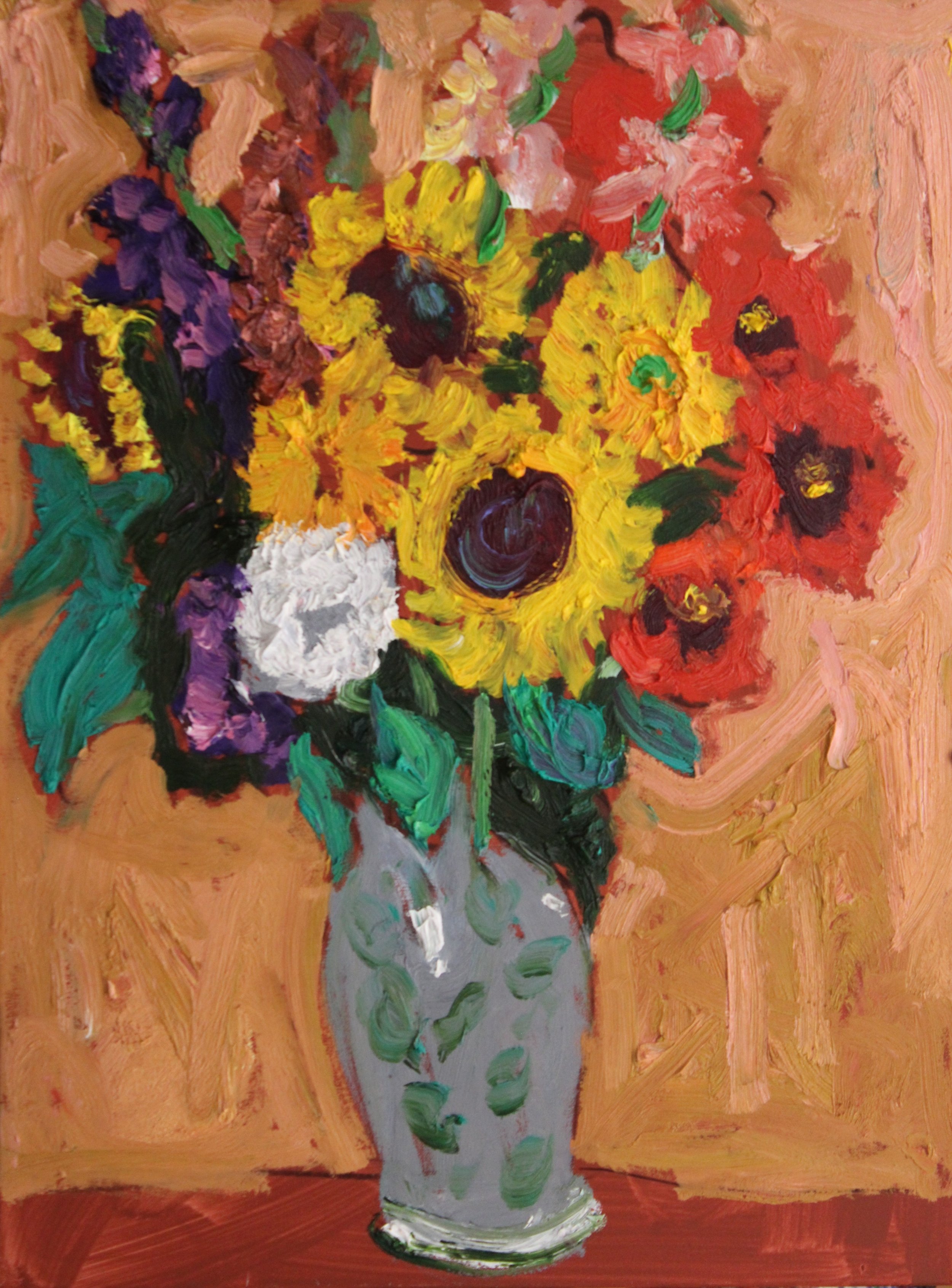 "Melancholischer Blumenstrauß", Öl auf Leinwand, 80 x 60 cm, Juli 2026 (B-1046)