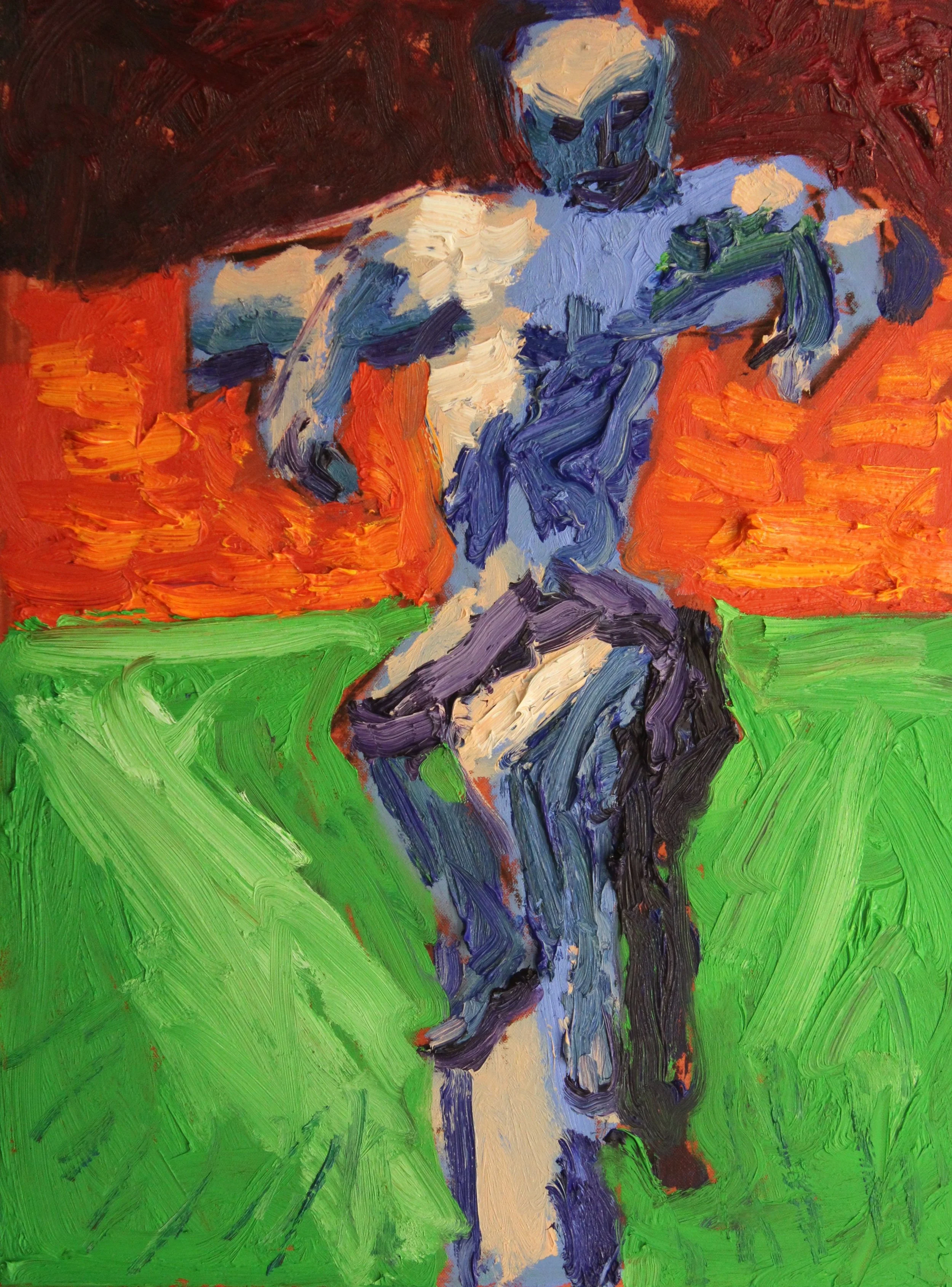 "Der linke Schächer (Kalvarienberg Retz)", Öl auf Leinwand, 80 x 60 cm, Juli 2026 (R-1056)