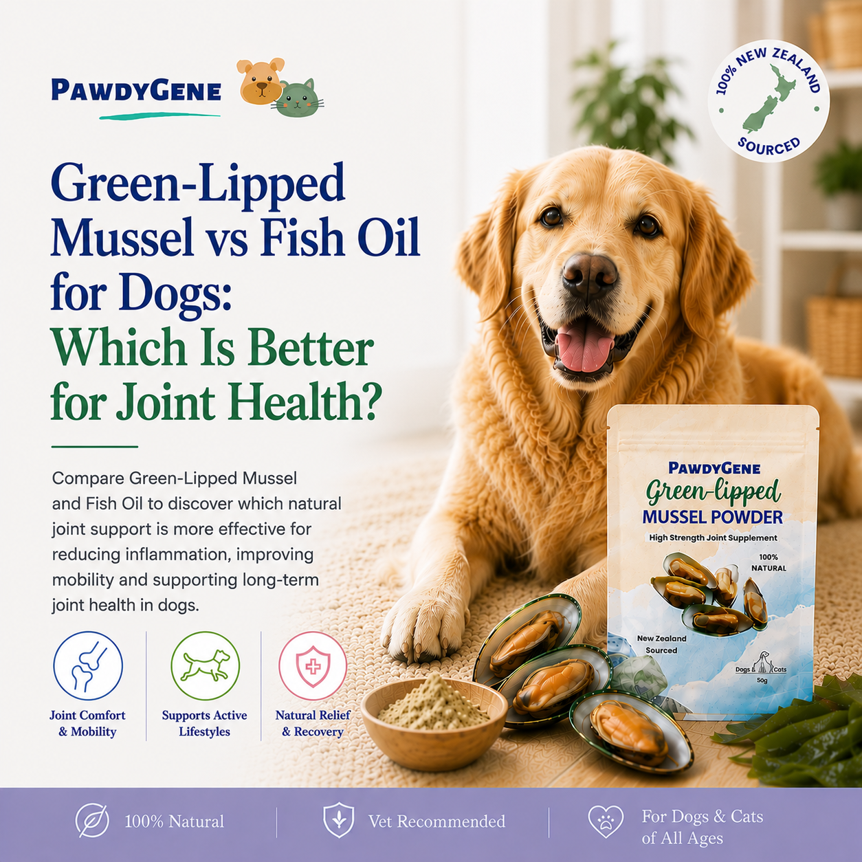Green-Lipped Mussel vs Fish Oil for Dogs: Which Is Better for Joint Health?