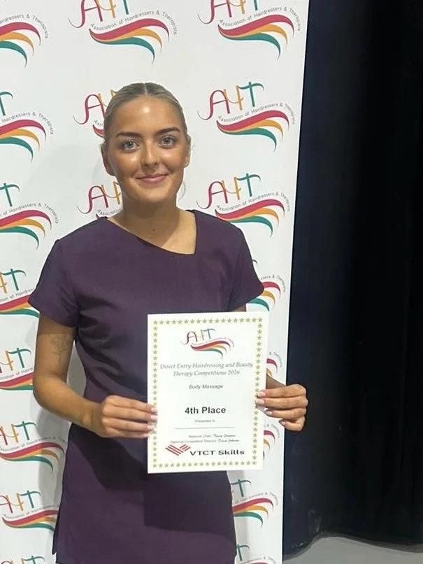 We&rsquo;re so proud of Ashlea. Last week, she travelled to Blackpool to compete in the AHT Body Massage Competition alongside many other beauty therapy students from across the country&hellip; and came away with an incredible 4th place 🏆

Watching 