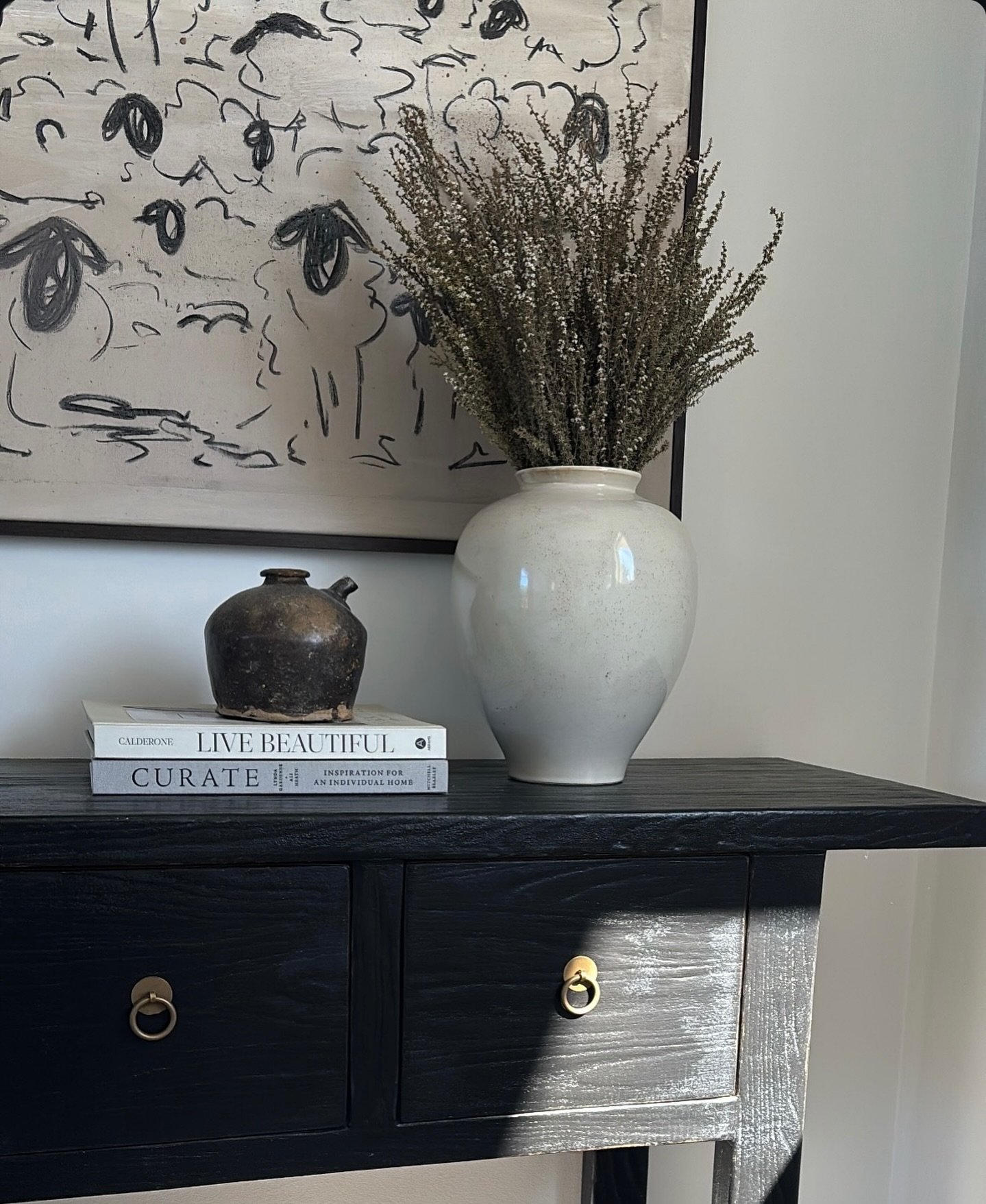 Morning Light! 

When coming up the stairs at our Grand View project you are met with this beautiful piece &ldquo;the flock&rdquo; by @wirra_studio

Paired with a rustic console and found pieces, the landing has a new sense of sophisticated simplicit