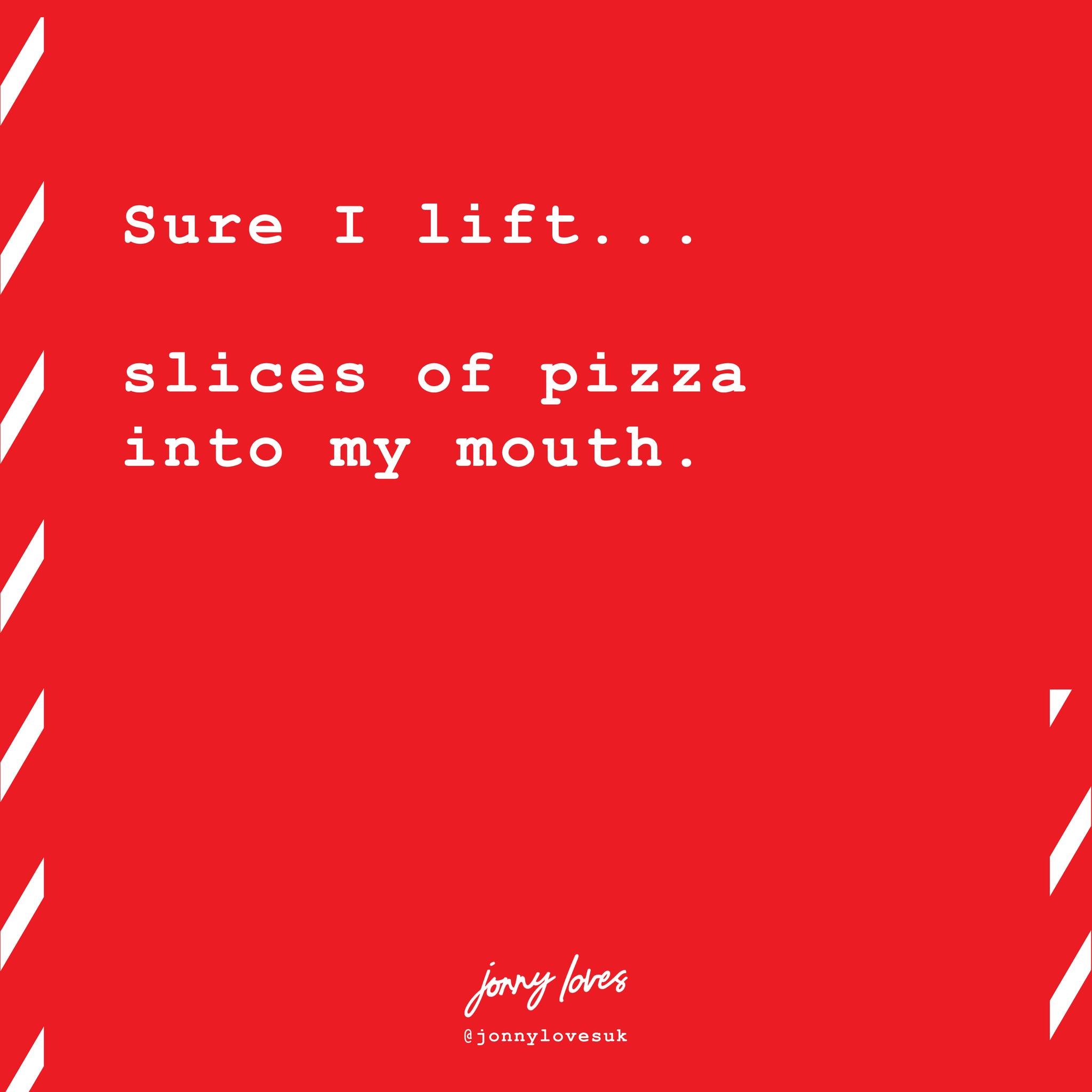 Pizza lifts only. Sorry, no gym membership needed! 🍕💪 

#LiftingGoals #PizzaLove #meme #funny #jonnylovesbanter #funnypost #sohorestaurant #sohobites #banter #gymgoals #lifters