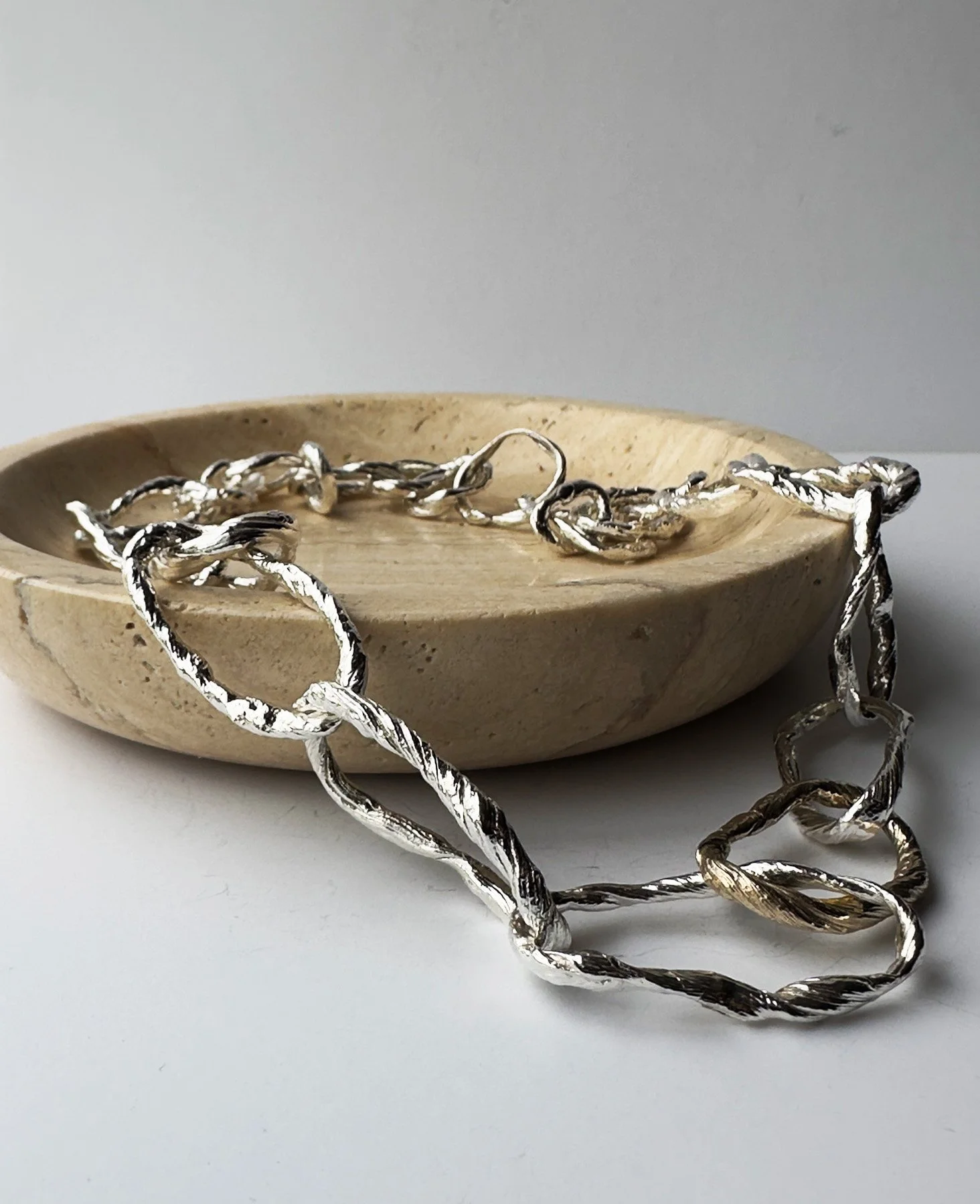 Silver and gold striated textured necklace 1.2.jpg