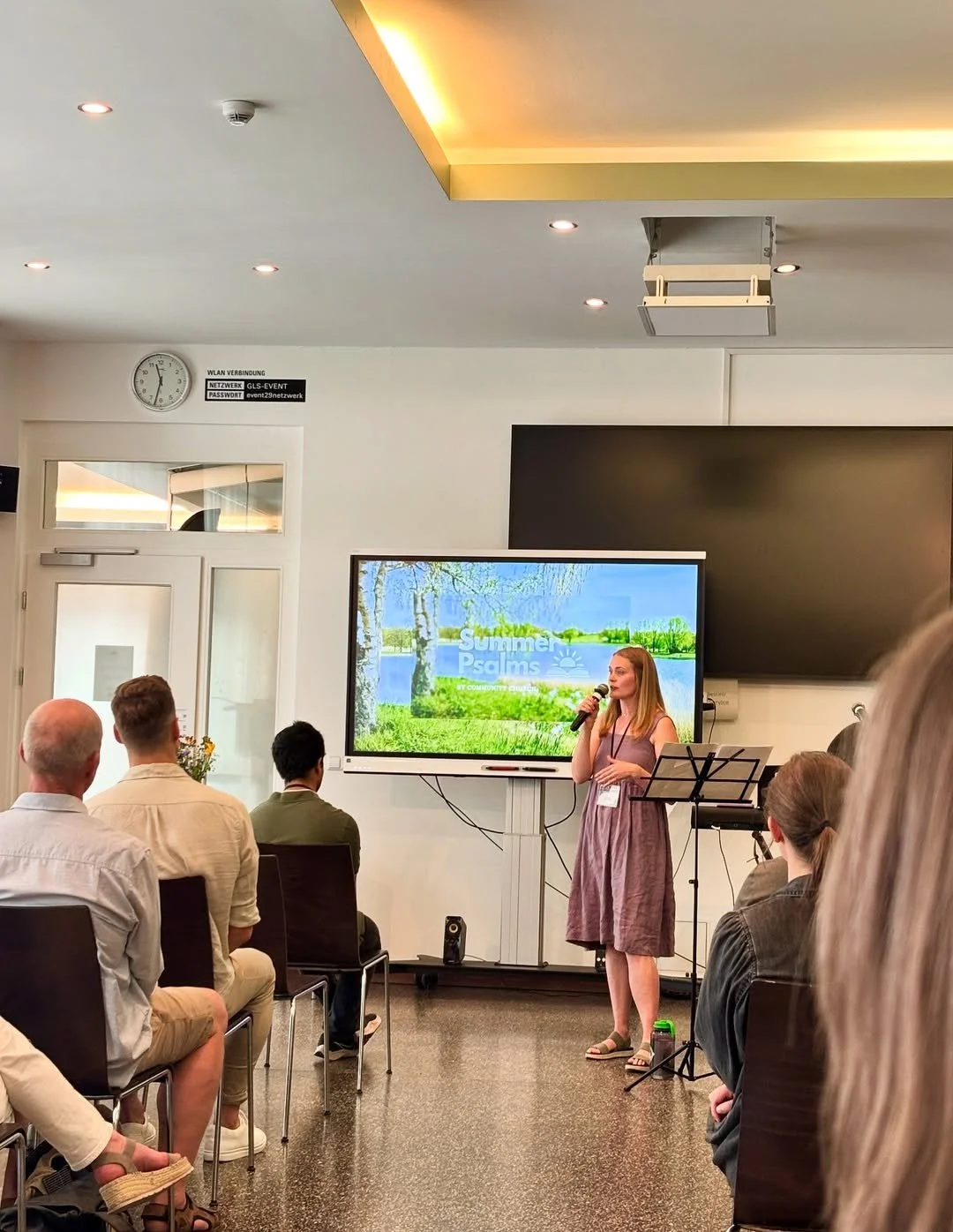 Pastor Lydia Whitley speaking during the Summer Psalms series at our English church Berlin, one of the vibrant churches in Berlin Germany