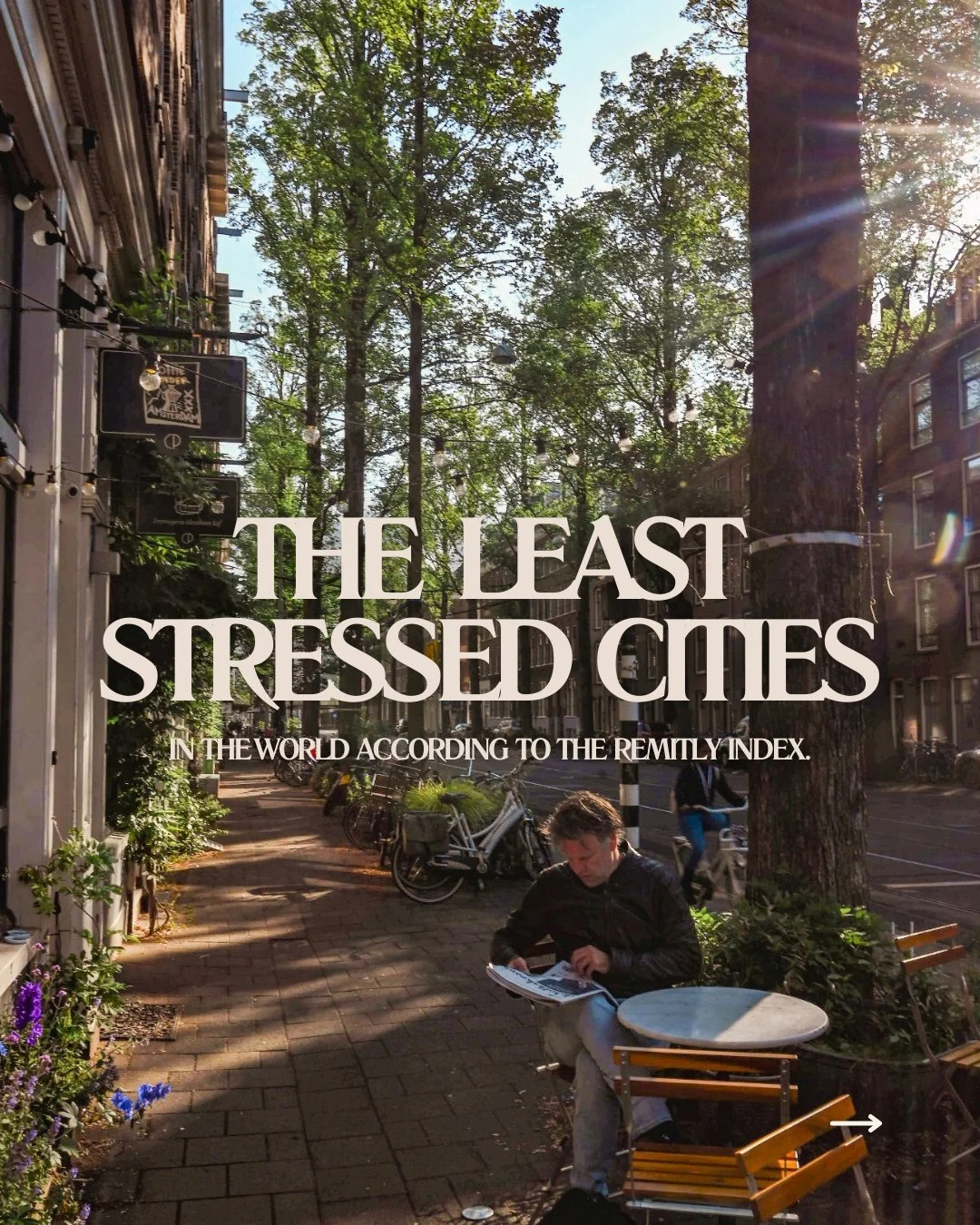 The Netherlands has 4 cities in the Remitly list of the Worl'd Least Stressed Cities. This list considers average travel time to travel 10km, cost of living, healthcare, crime and pollution. ⁠
⁠
Read more via the link below!⁠
⁠
https://www.remitly.co