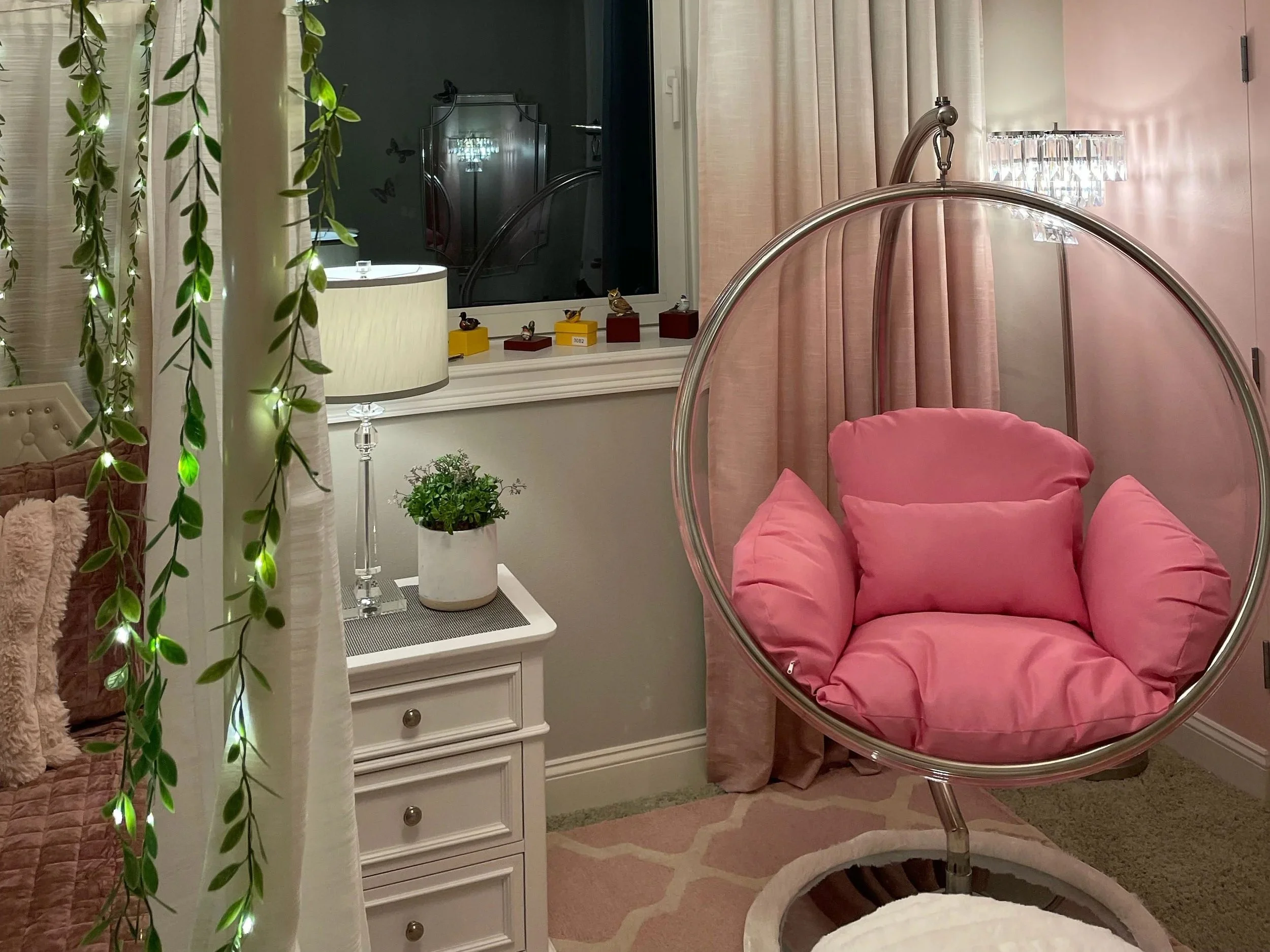 Vibrant teen bedroom sanctuary with modern furniture and colorful accents