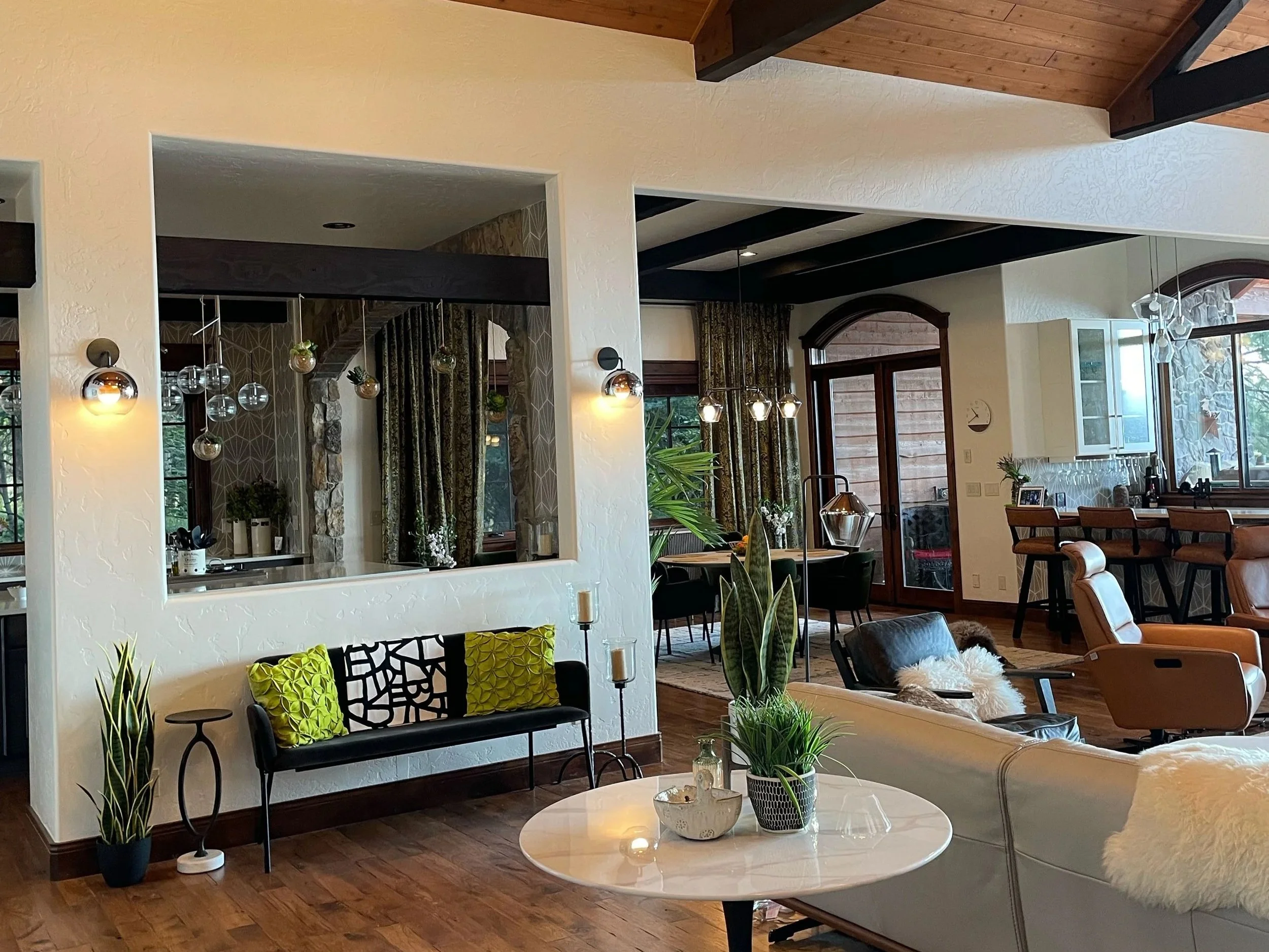 Modern lakeside home interior redesign with contemporary furniture