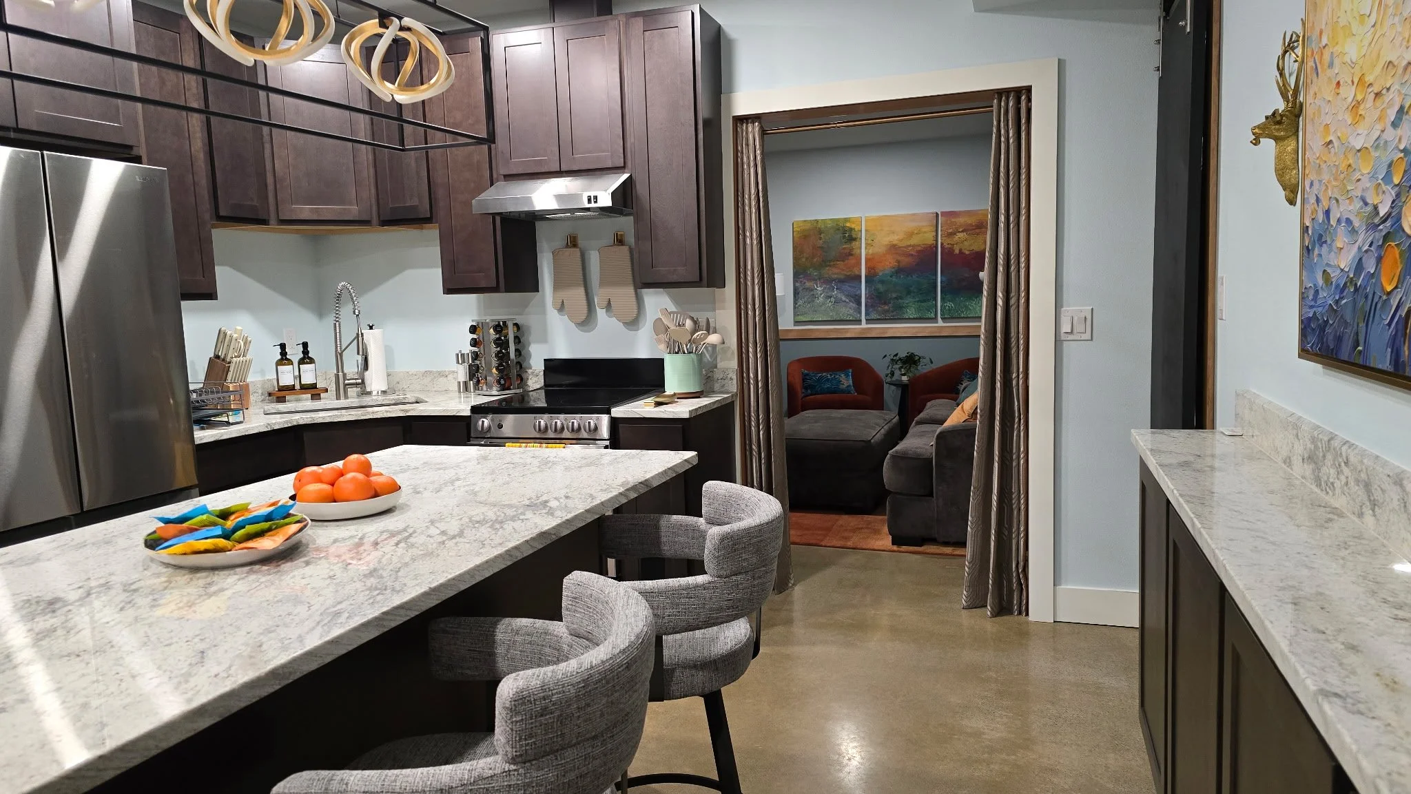 basement apartment kitchen