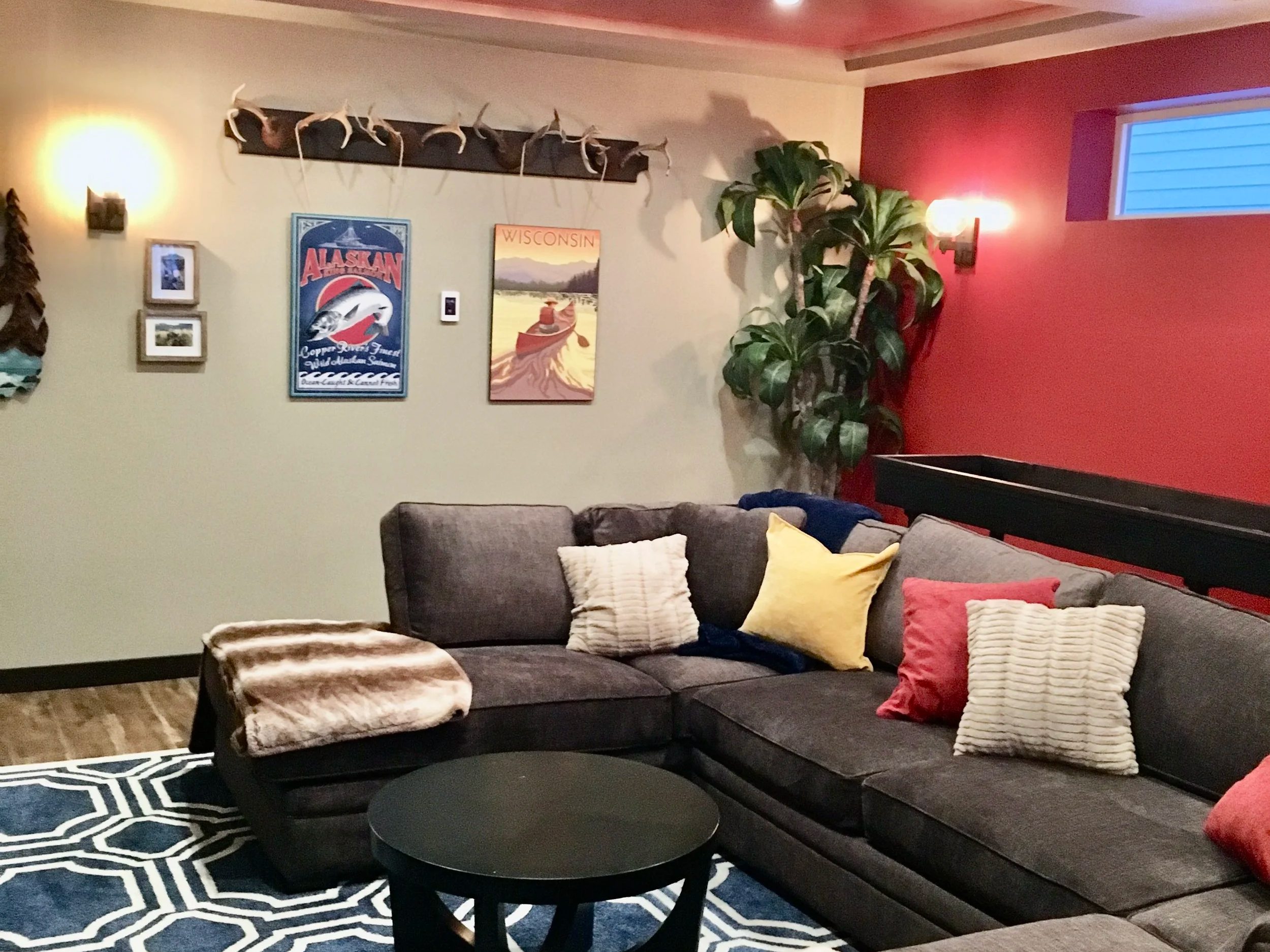 Basement Lounge interior refresh project by Red Carrot Design