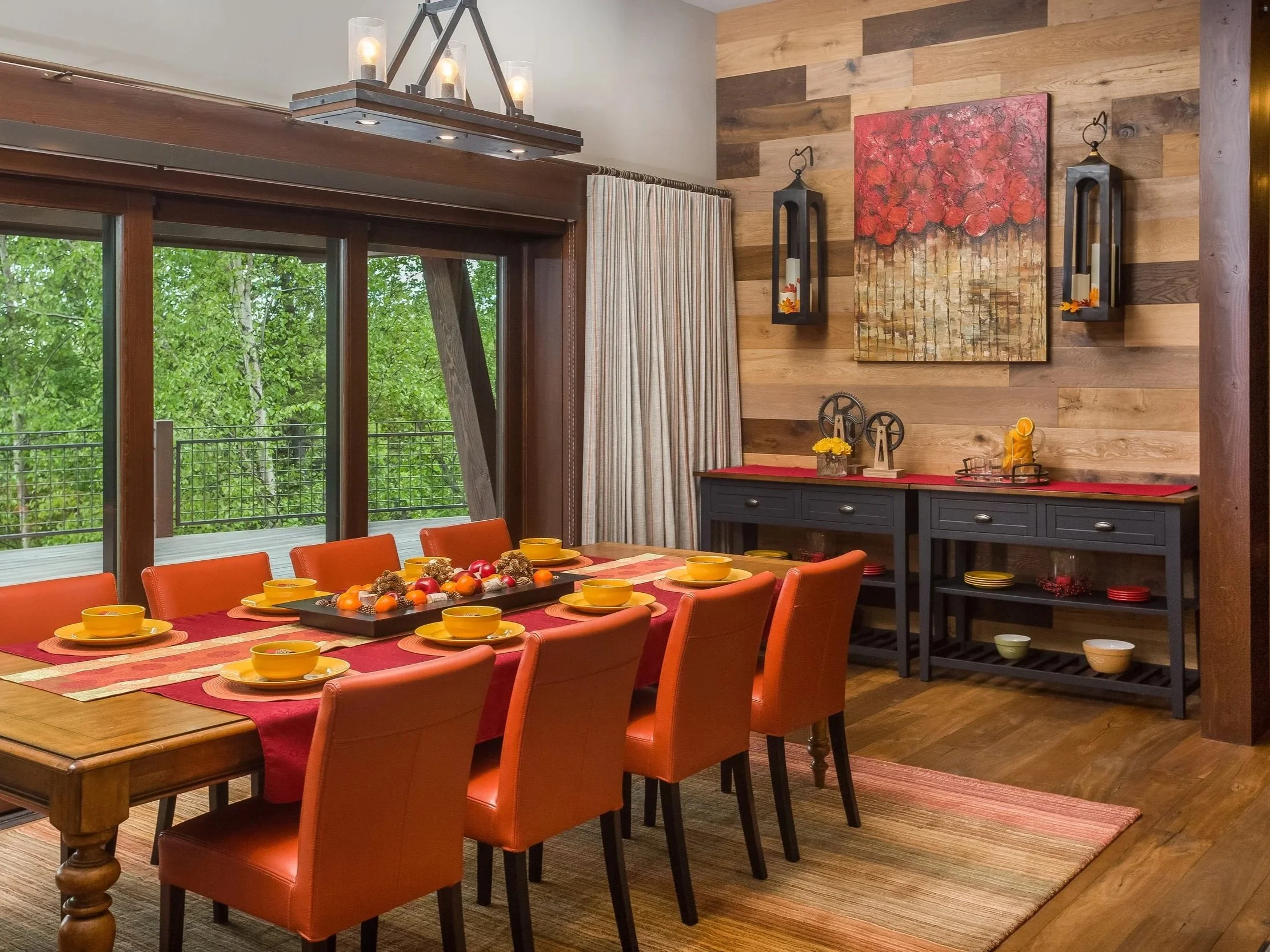 Interior decorating project for a newly build custom hillside home by Red Carrot Design