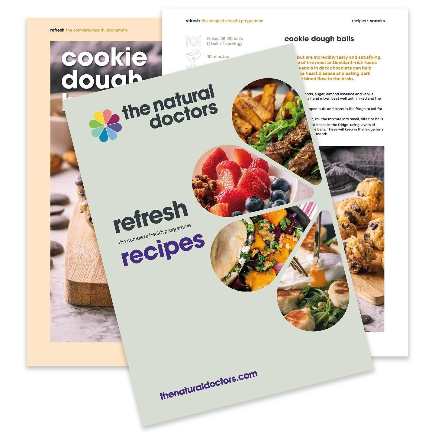 @thenaturaldoctors Refresh recipe book to accompany the Refresh Programme

#eathealthy #thenaturaldoctors #freelancegraphicdesigner #healthyrecipes