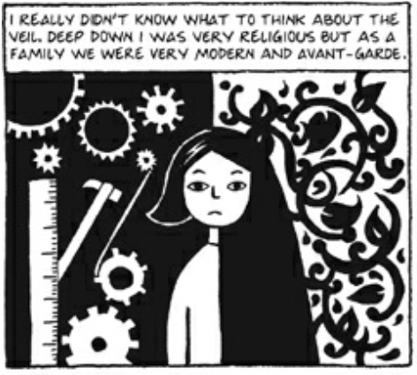 Juxtaposition of Iranian culture and individual needs in Marjane Satrapi's graphic novel Persepolis.