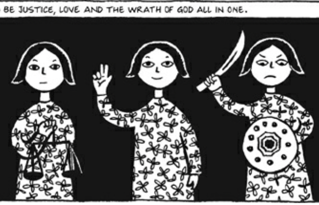 Romanticisation of war by Marji in Persepolis.