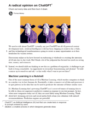 IB English Past Paper 1 May 2024 Chat GPT opinion article