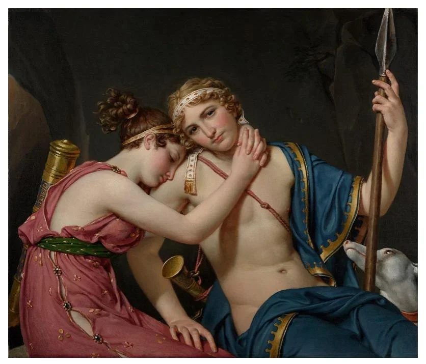 A pendant painting to  Love and Psyche, a metaphor for Taylor Swift  and  Travis Kelce.