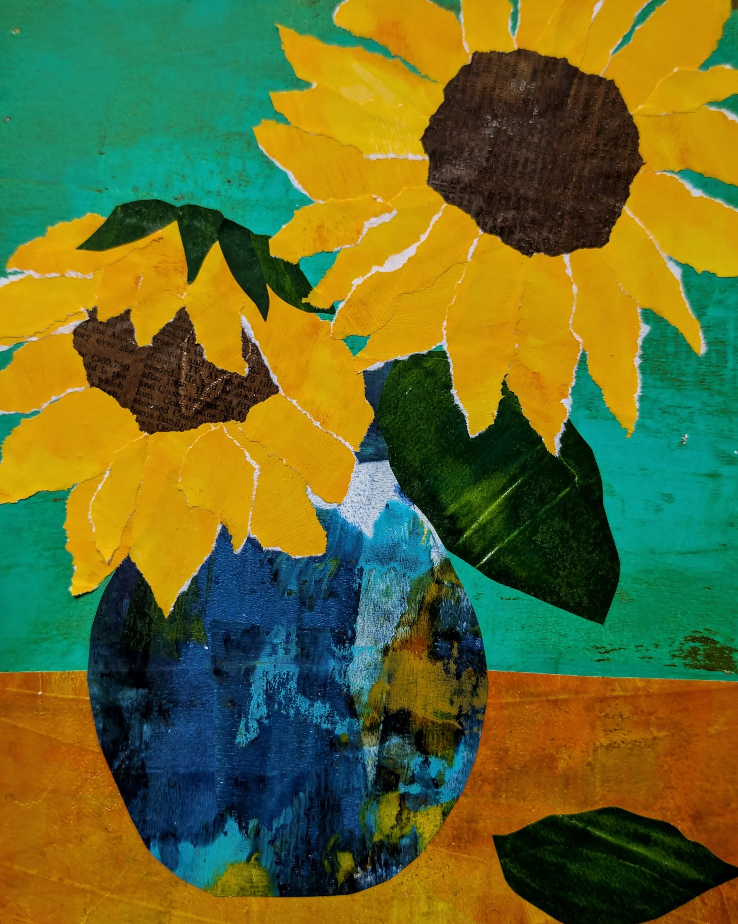 Painterly paper sunflowers workshop - Sat June 27, 10:00-12:00