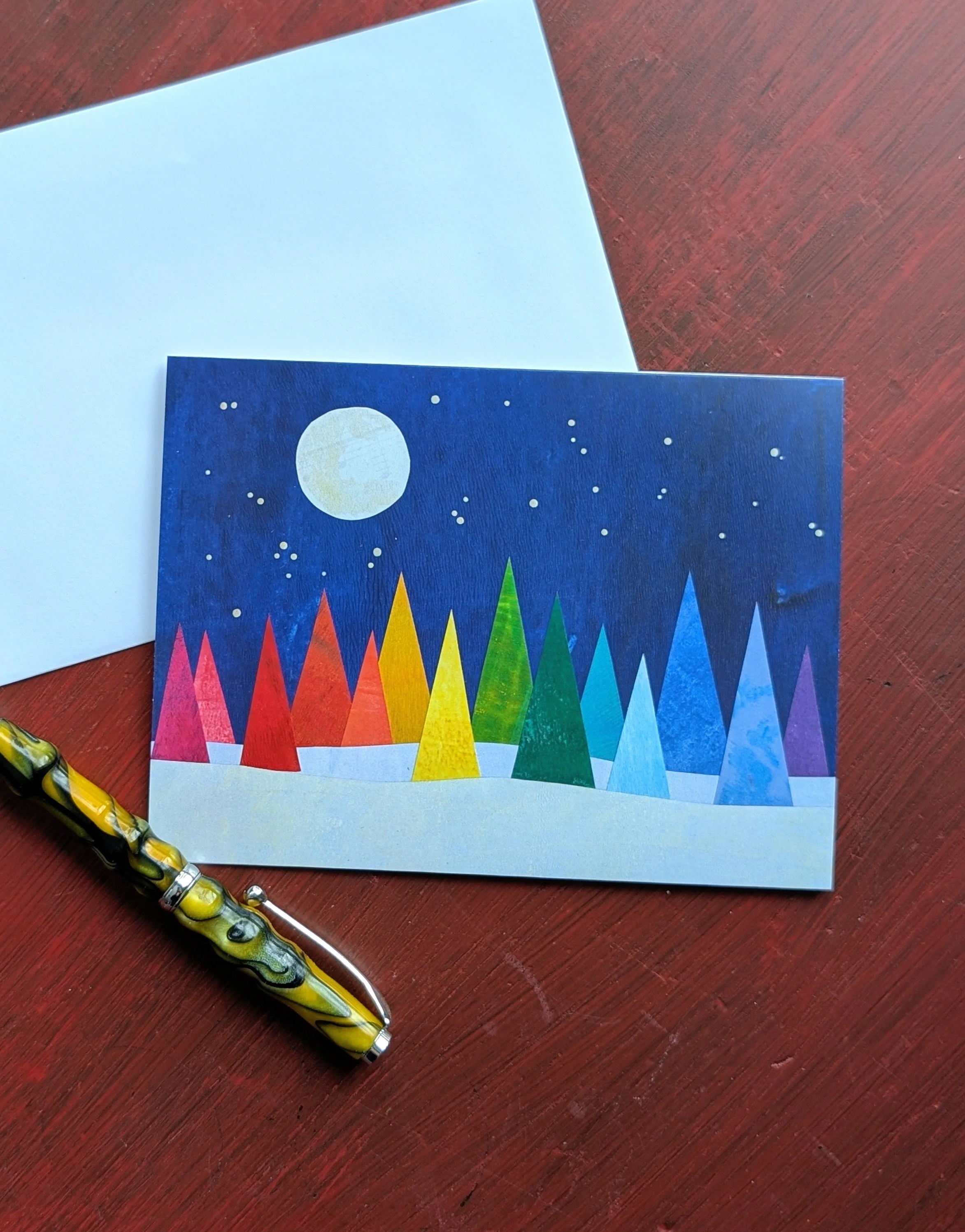 Winter treescape card collection - set of 5