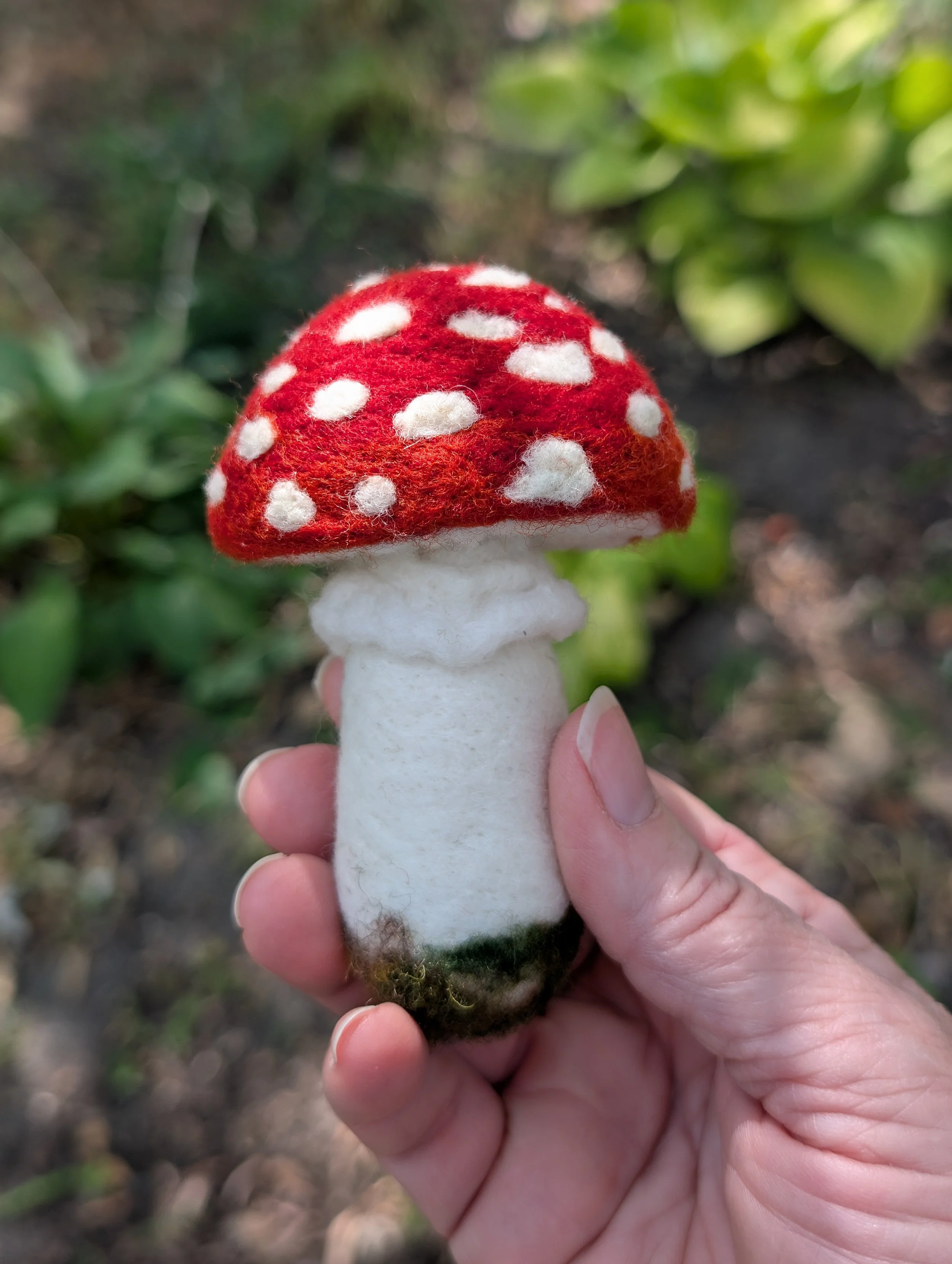 Needle felted mushroom workshop at Campfire Bay Resort