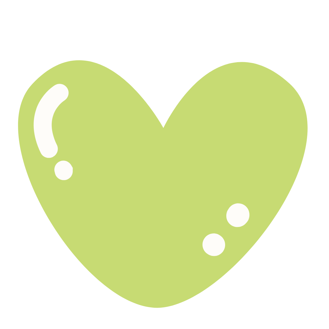 A graphic of a light green heart shape