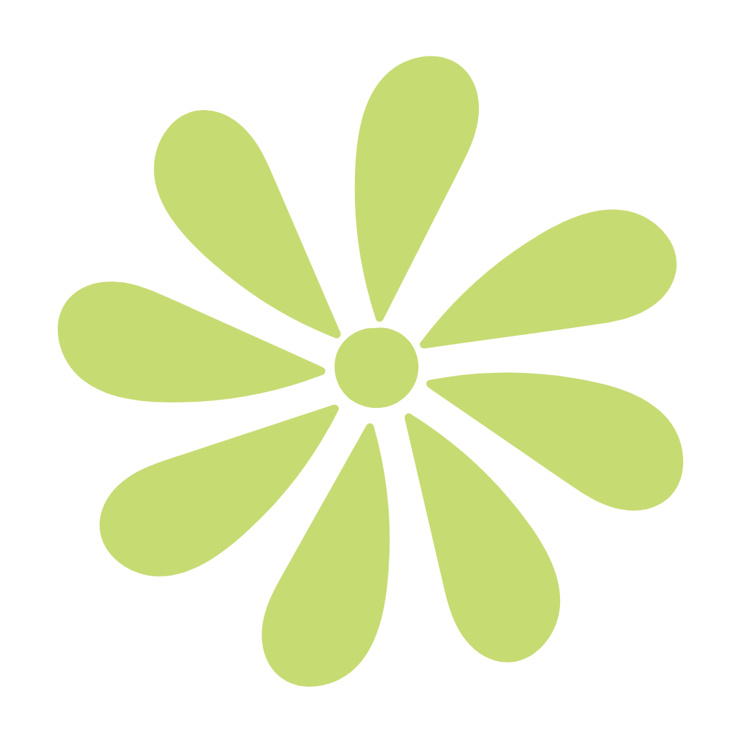 A graphic of a light orange flower shape