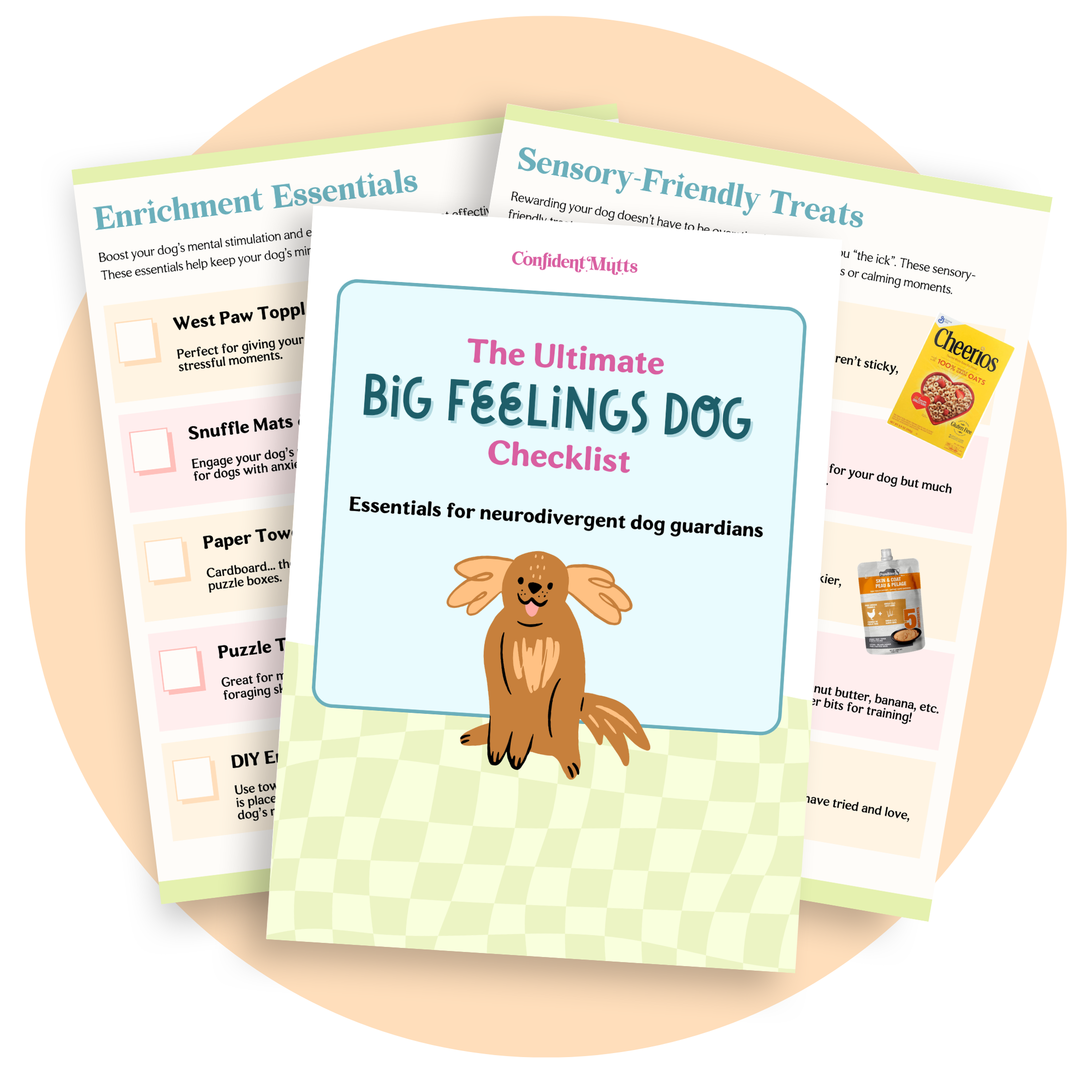 A PDF mockup of the Ultimate Big Feelings Dog Checklist